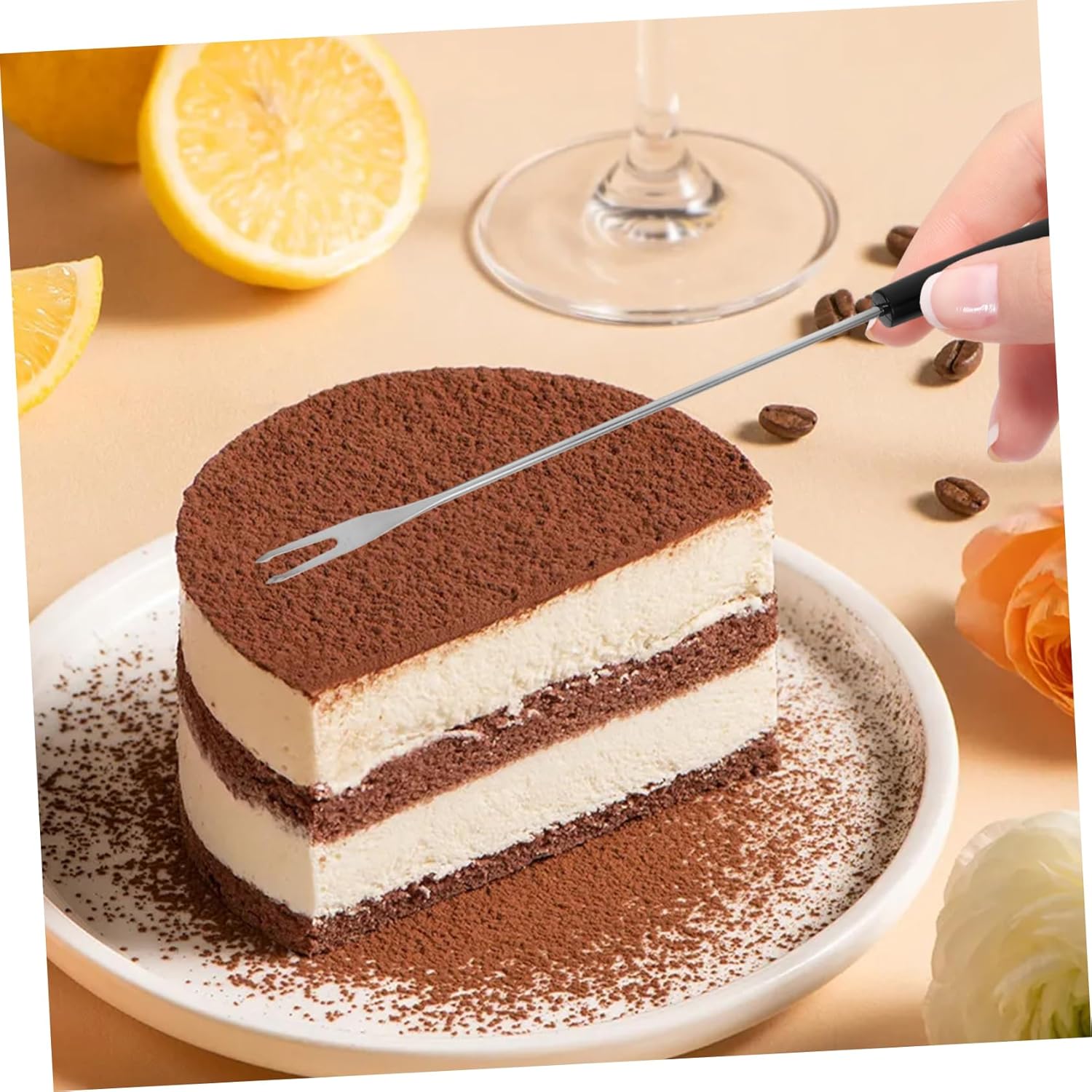 Stainless Steel Dessert Fork Set Comfortable Design for Cheese Fondue