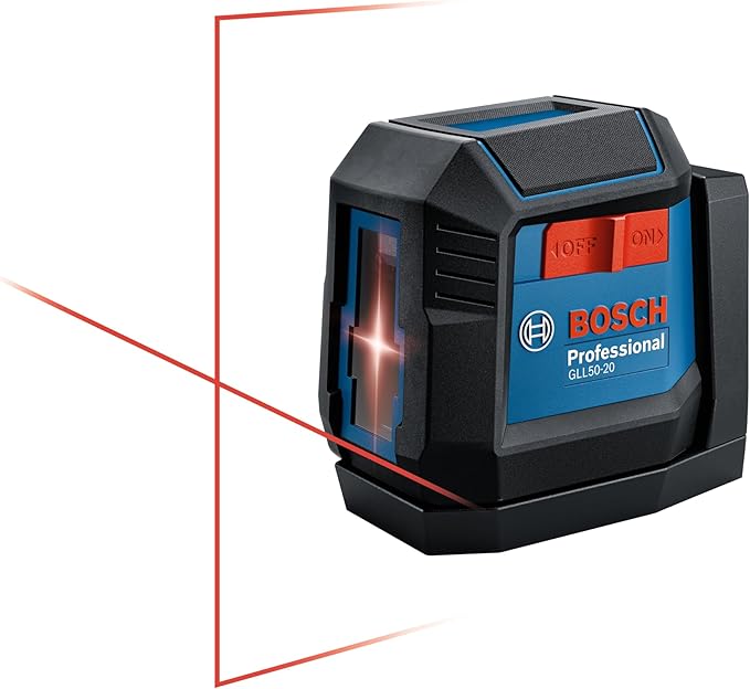 BOSCH GLL50-20 50 Ft Self-Leveling Cross-Line Laser, Includes Integrated Magnetic Mount