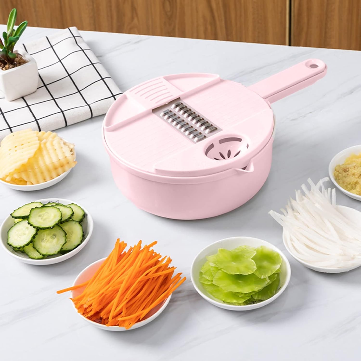Mandoline Slicer Multi-Functional Kitchen Tool Pink