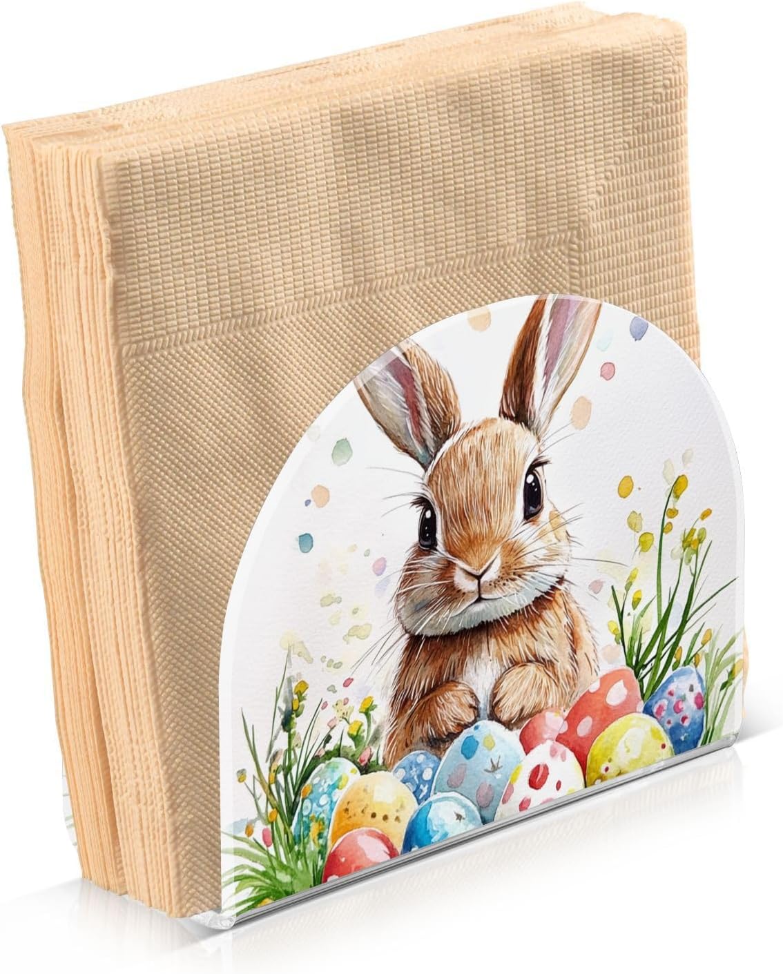 ALAZA Rabbit-Bunny Easter-Themed Napkin Holder 2-Pack