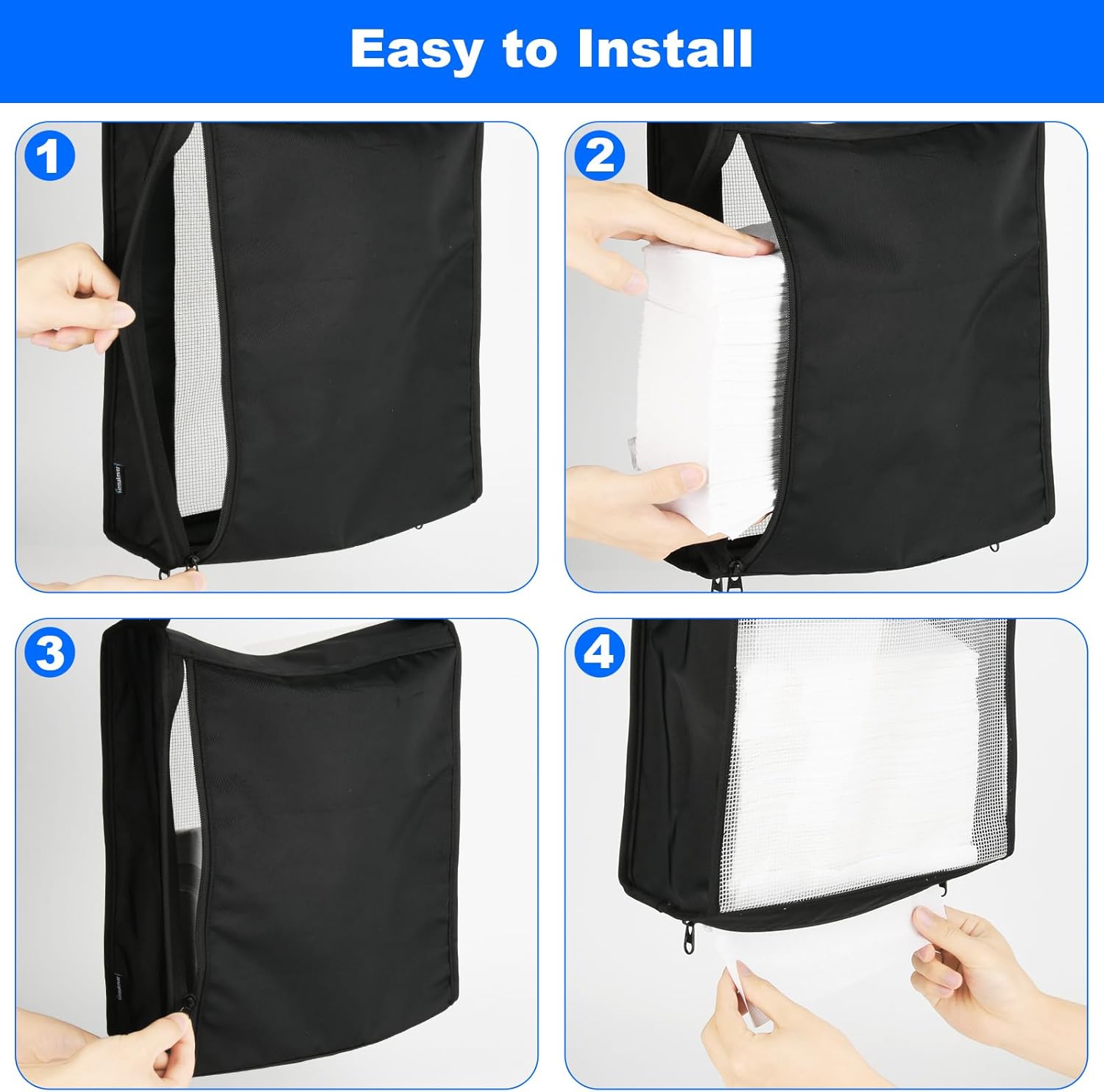 Hanging Camping Paper Towel Holder with Adjustable Strap
