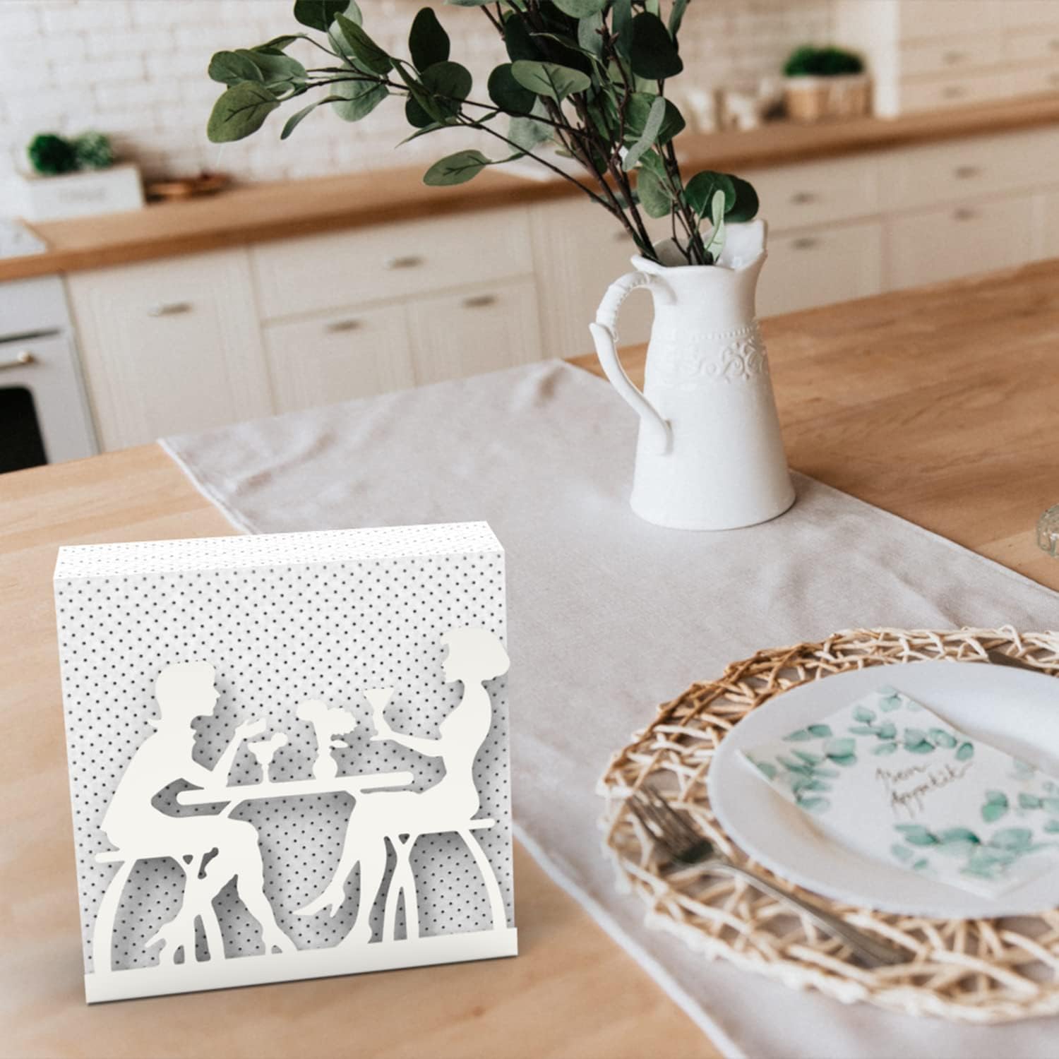 Solid Metal Napkin Holder Silver