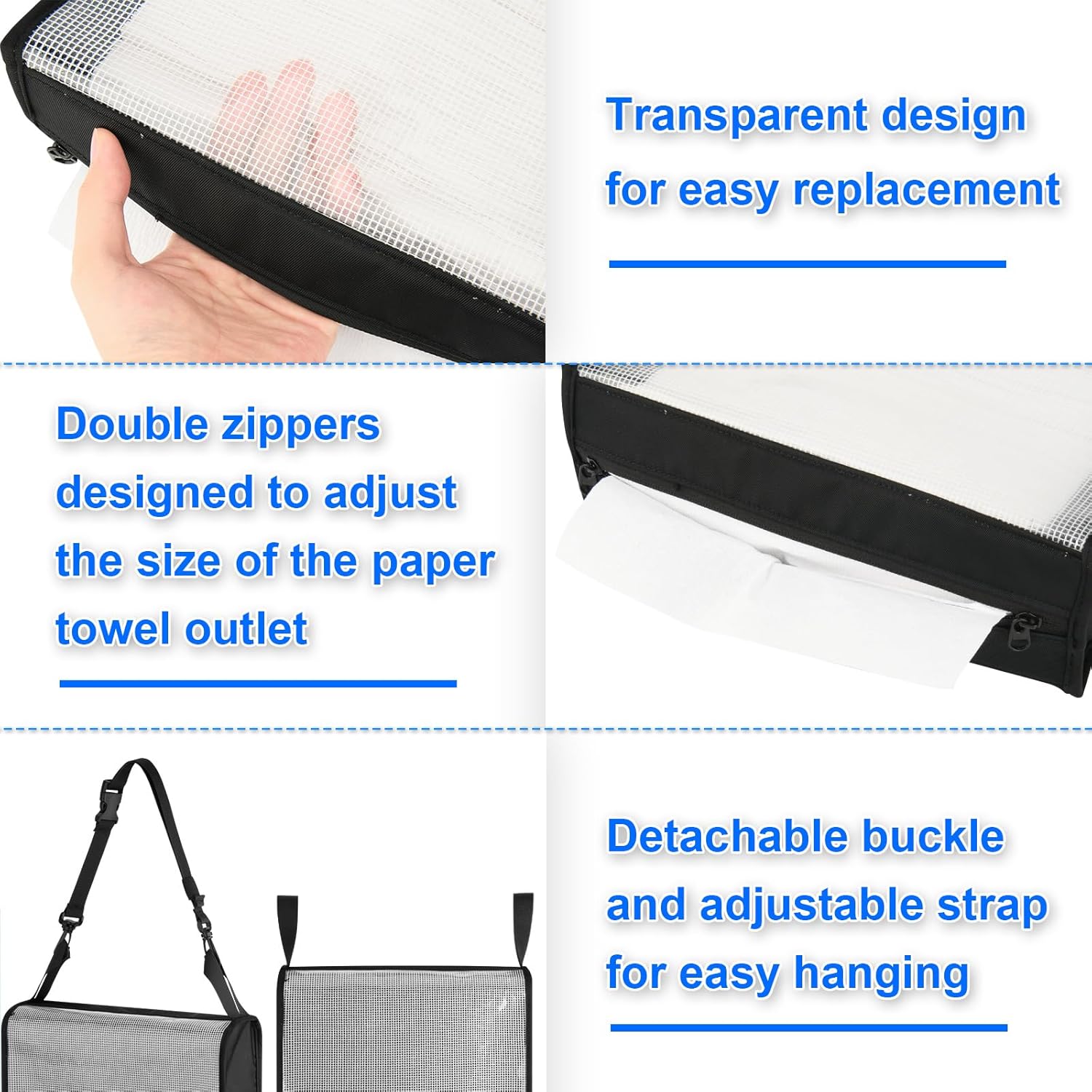 Hanging Camping Paper Towel Holder with Adjustable Strap