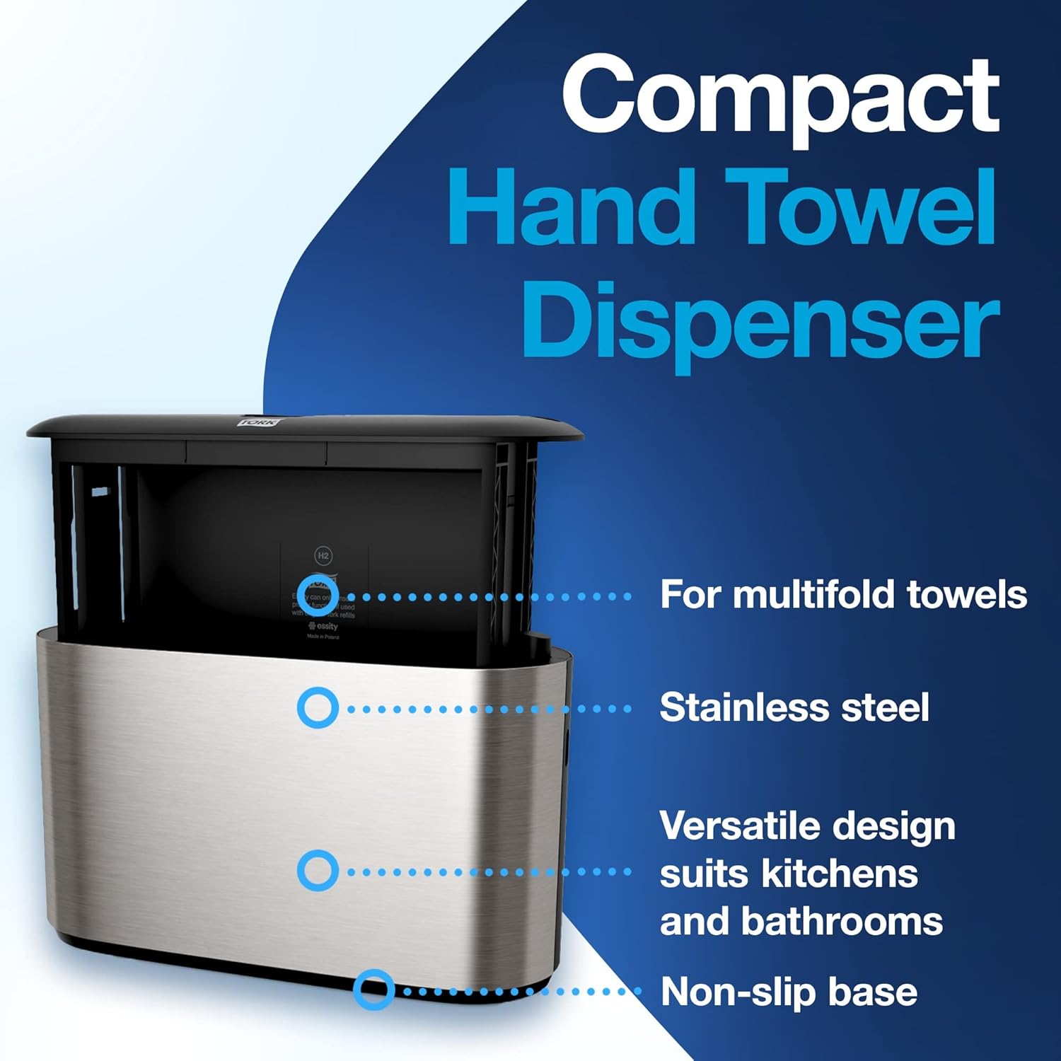 Tork Xpress Stainless Steel Paper Towel Dispenser Compact Design