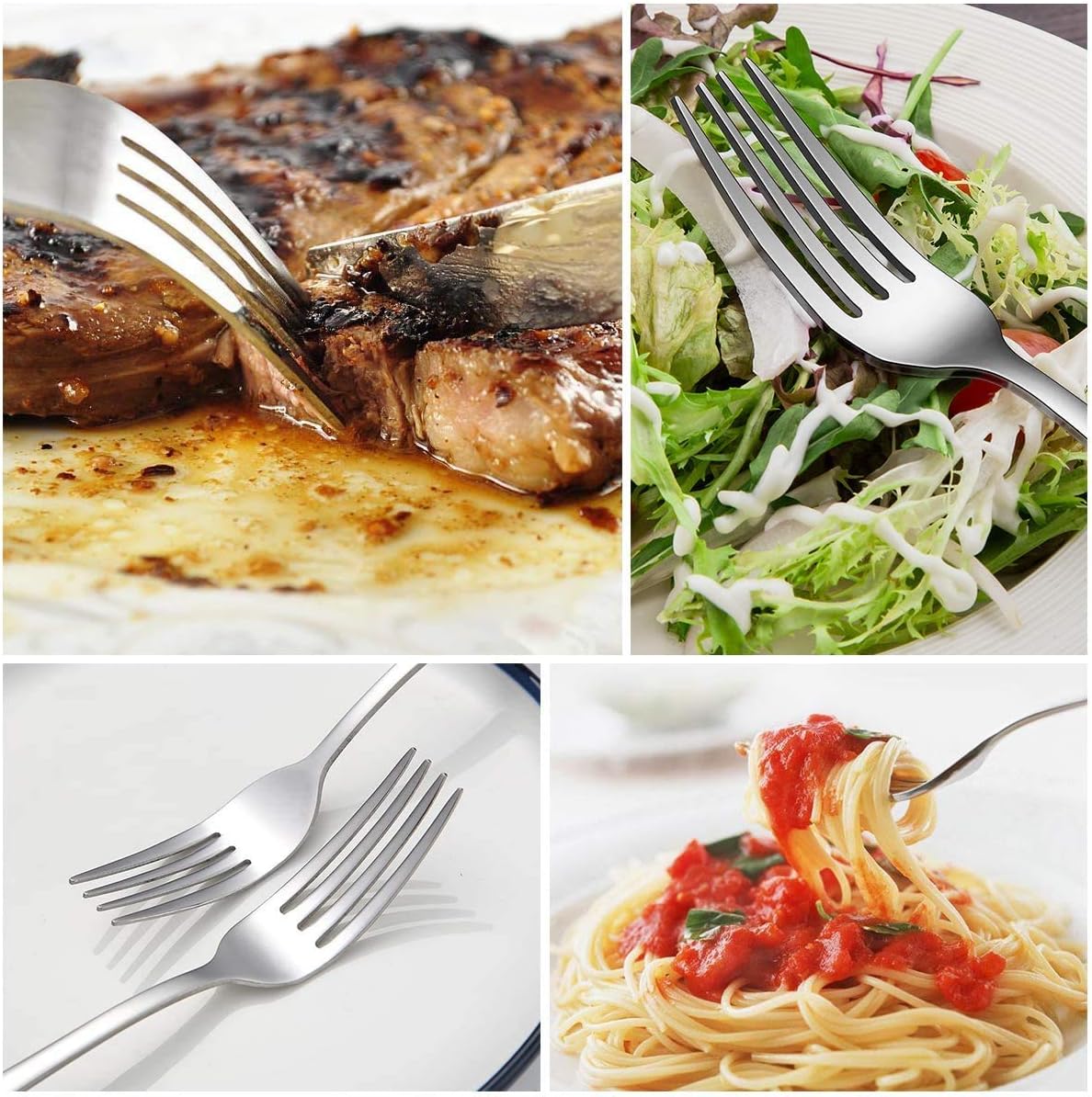MIZORLIE 10-Piece Dinner Forks Set 7 Inches Food-Grade Stainless Steel