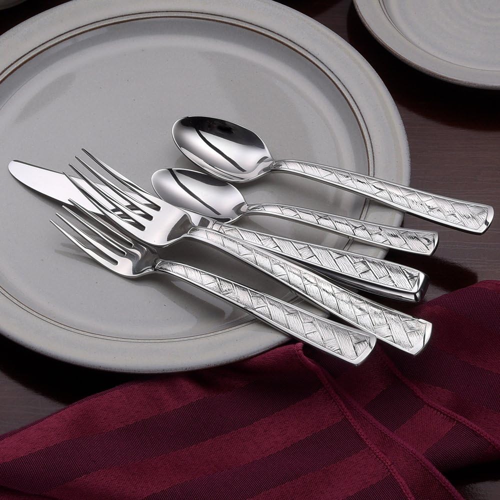 Liberty Tabletop Weave 45 Piece Flatware Set for 8