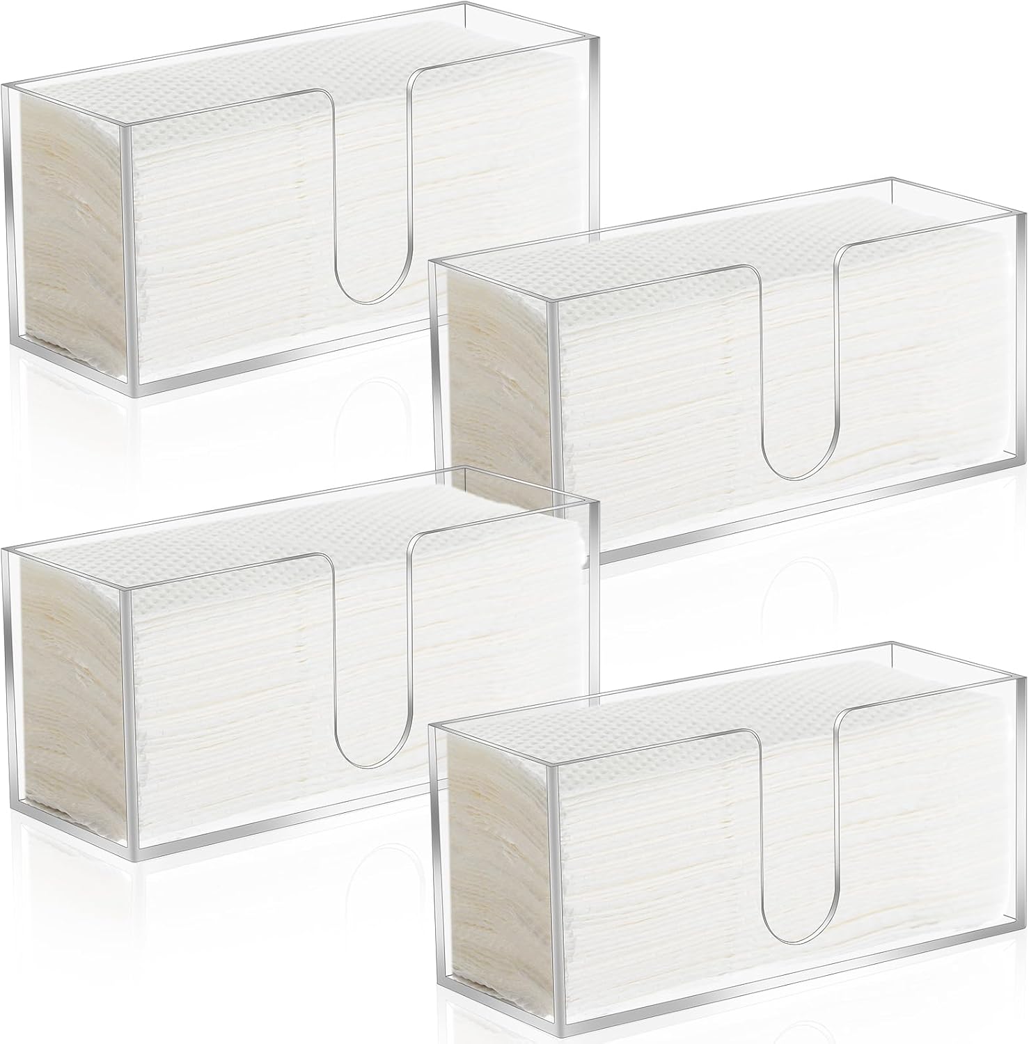 4-Pack Acrylic Dispenser with Multi-Fold Compatibility