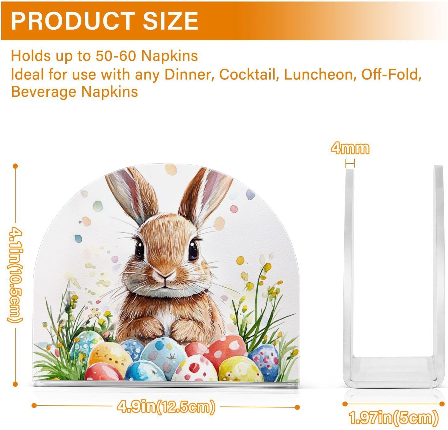 ALAZA Rabbit-Bunny Easter-Themed Napkin Holder 2-Pack