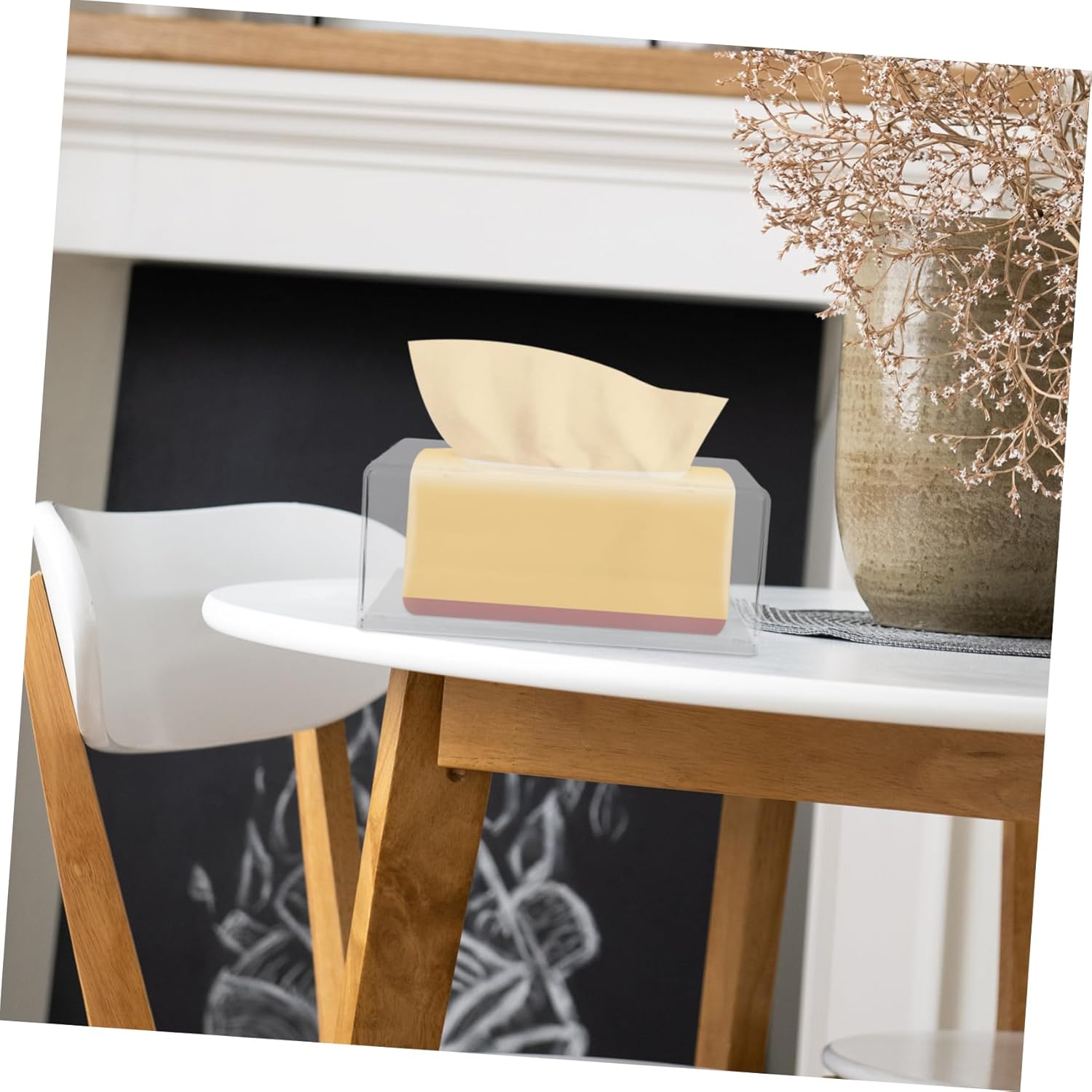 Homoyoyo Acrylic Tissue Box Lid Holder Compact Napkin Dispenser with Modern Design
