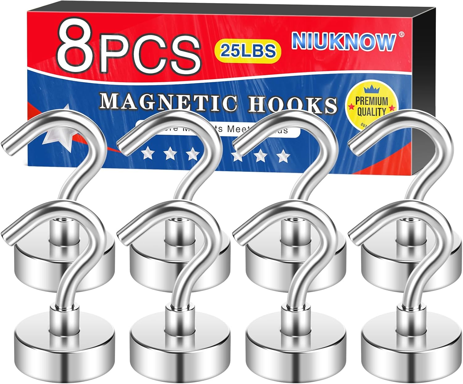 8-Pack 23-Pound Magnetic Hooks