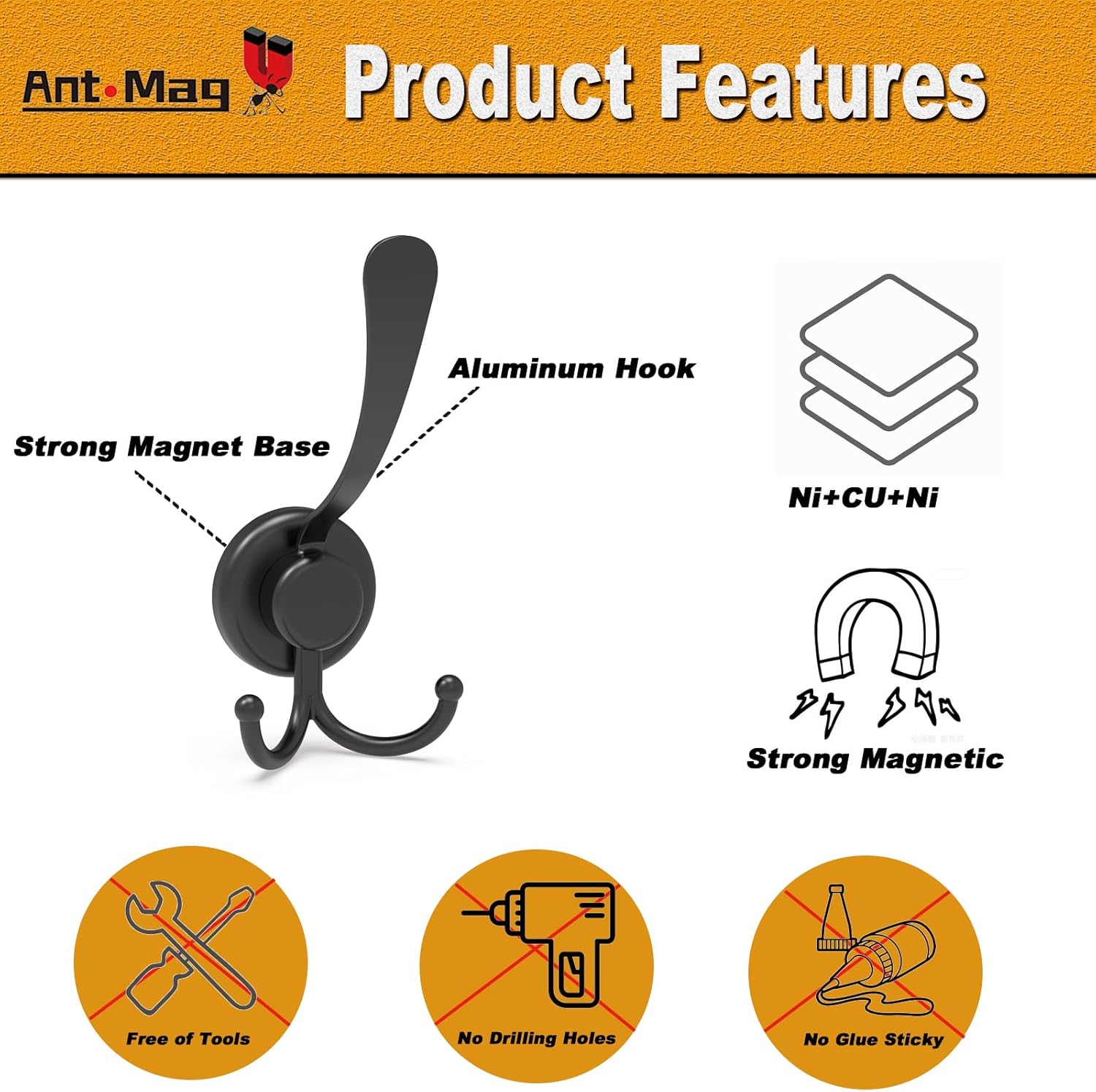 Ant Mag Heavy Duty Magnetic Hooks for Home