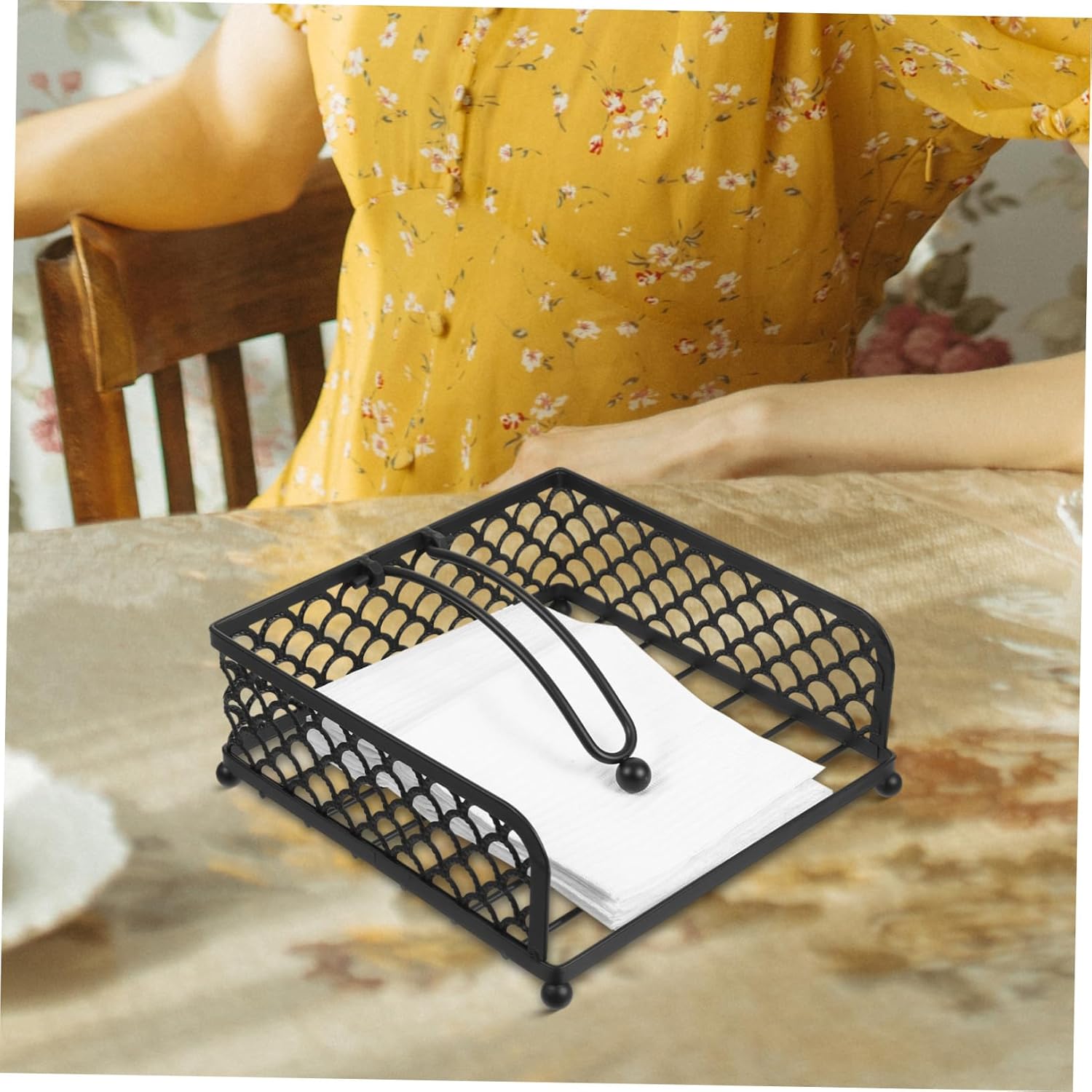 GRIRIW Napkin Holder Weighted Arm Square
