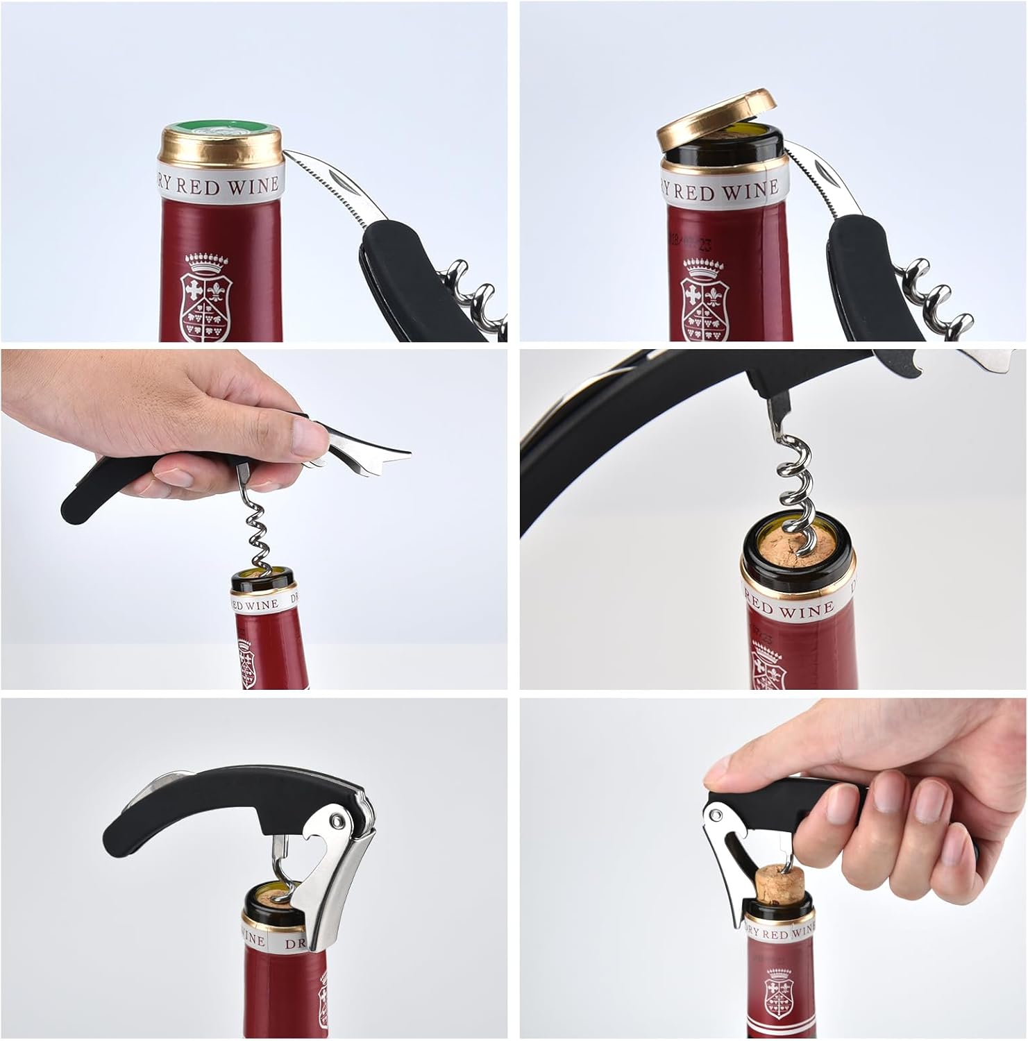 Guowall Stainless Steel Cheese Slicer with Wine Opener Set of 10