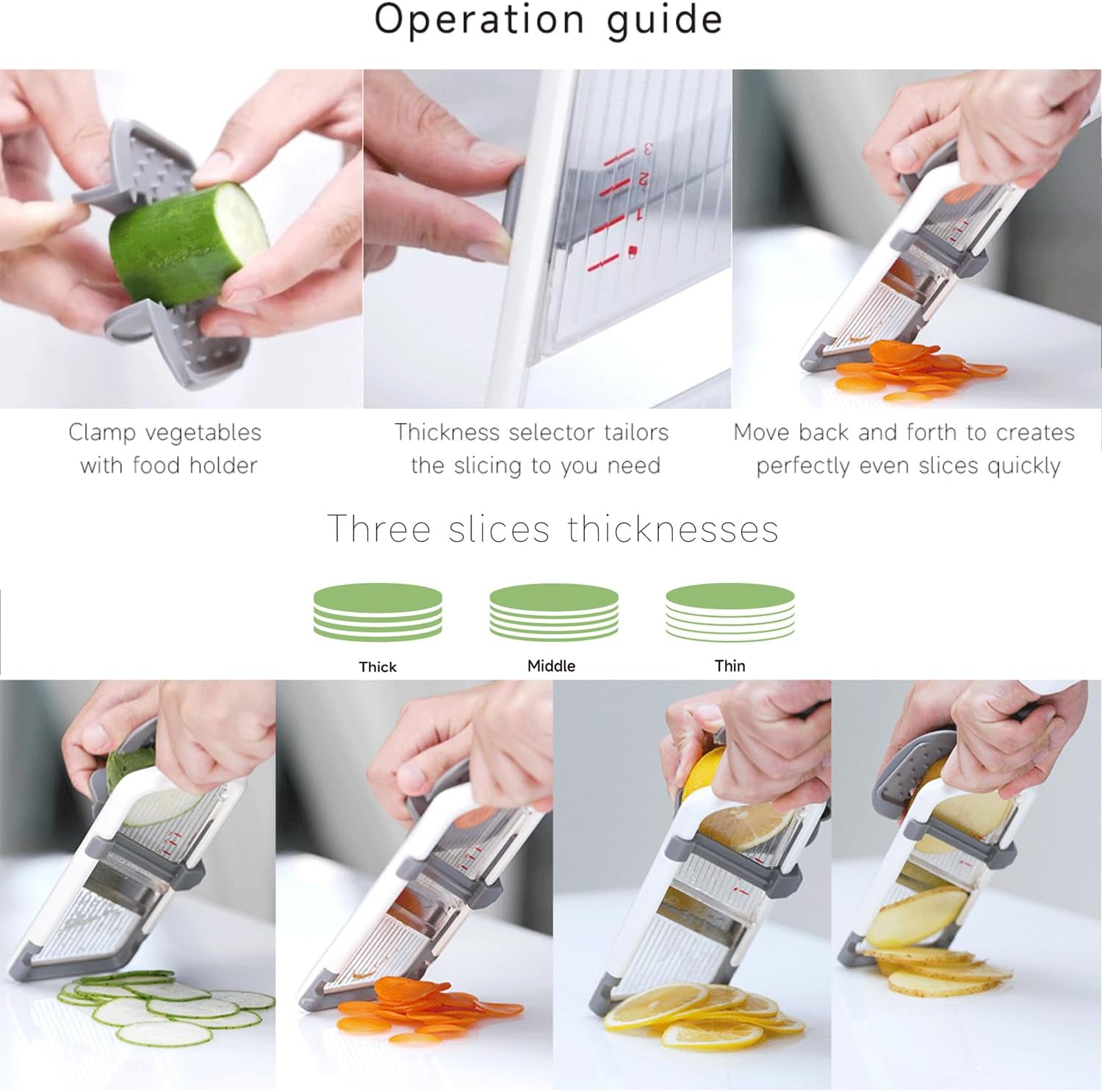 Adjustable Mandoline Slicer with 2 Peelers