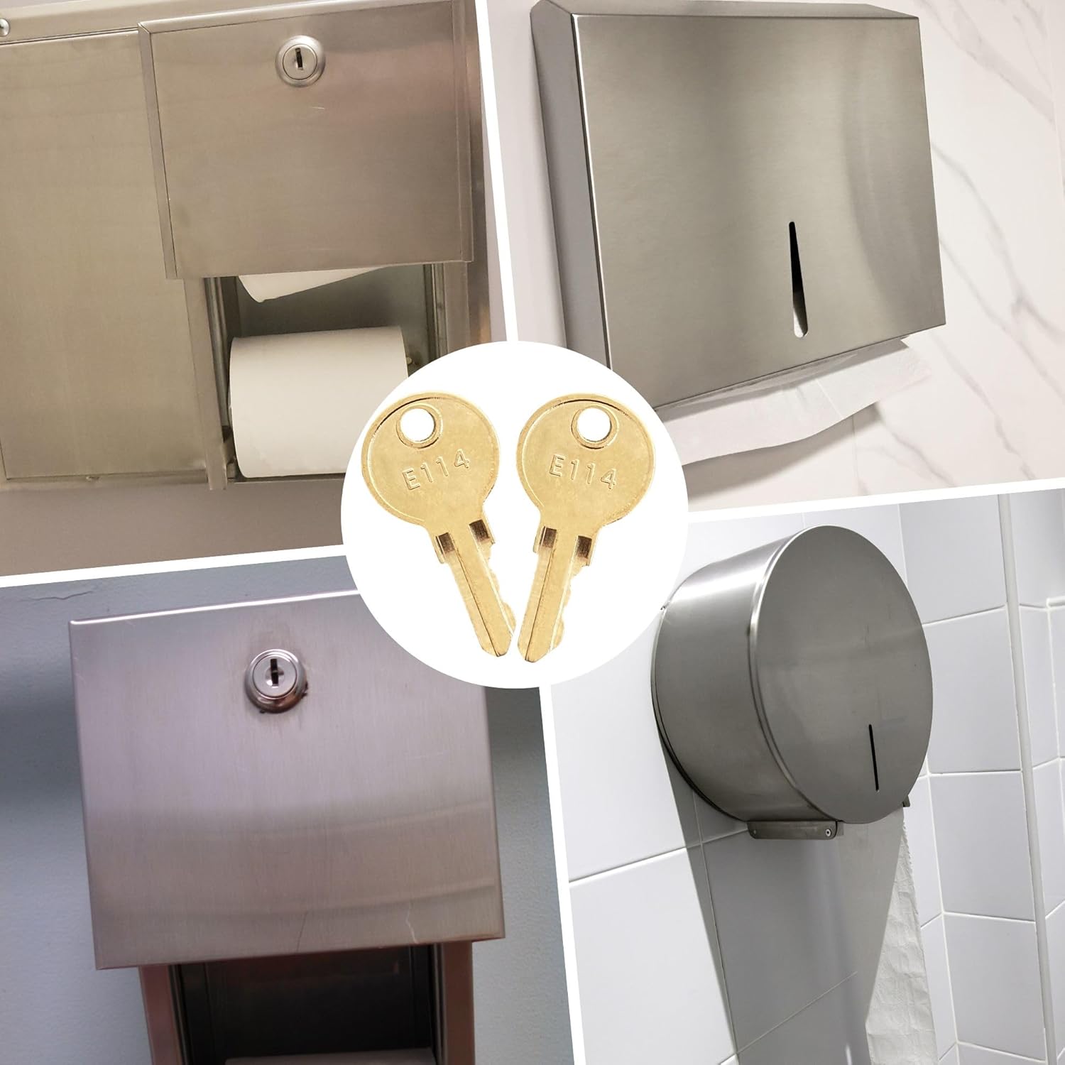 Badogrio E114 Toilet Paper Towel Dispenser Key-6 Pack
