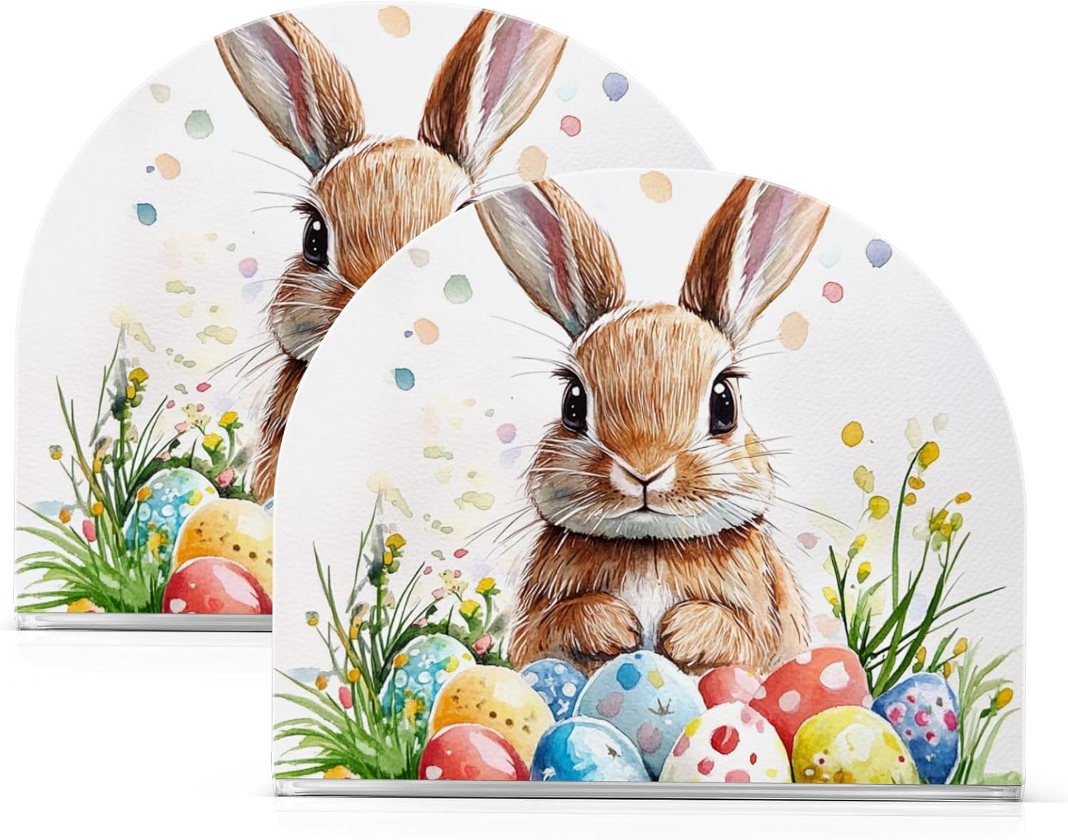 ALAZA Rabbit-Bunny Easter-Themed Napkin Holder 2-Pack