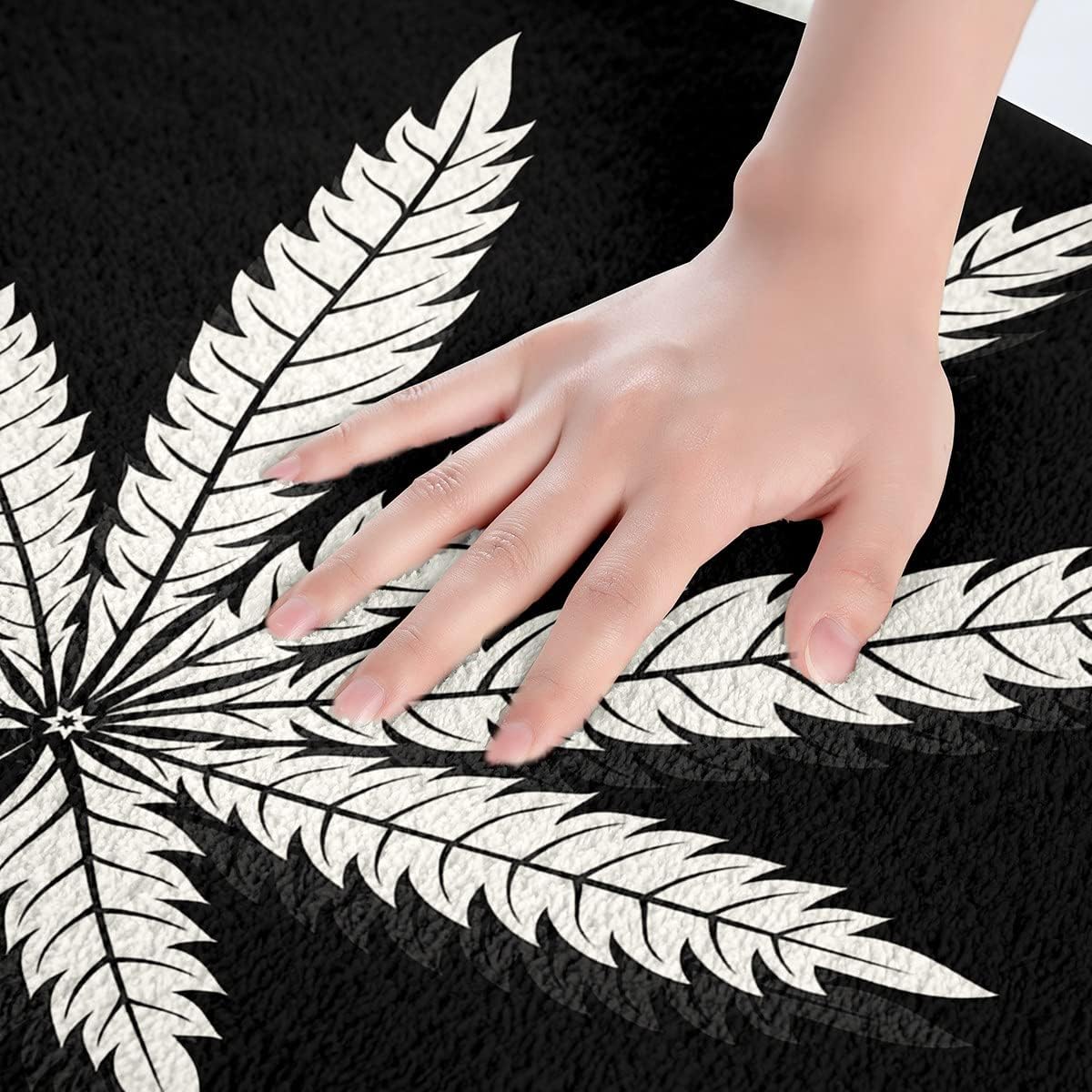 Feelyou Cannabis Leaves Bath Rug with Non-Slip Back