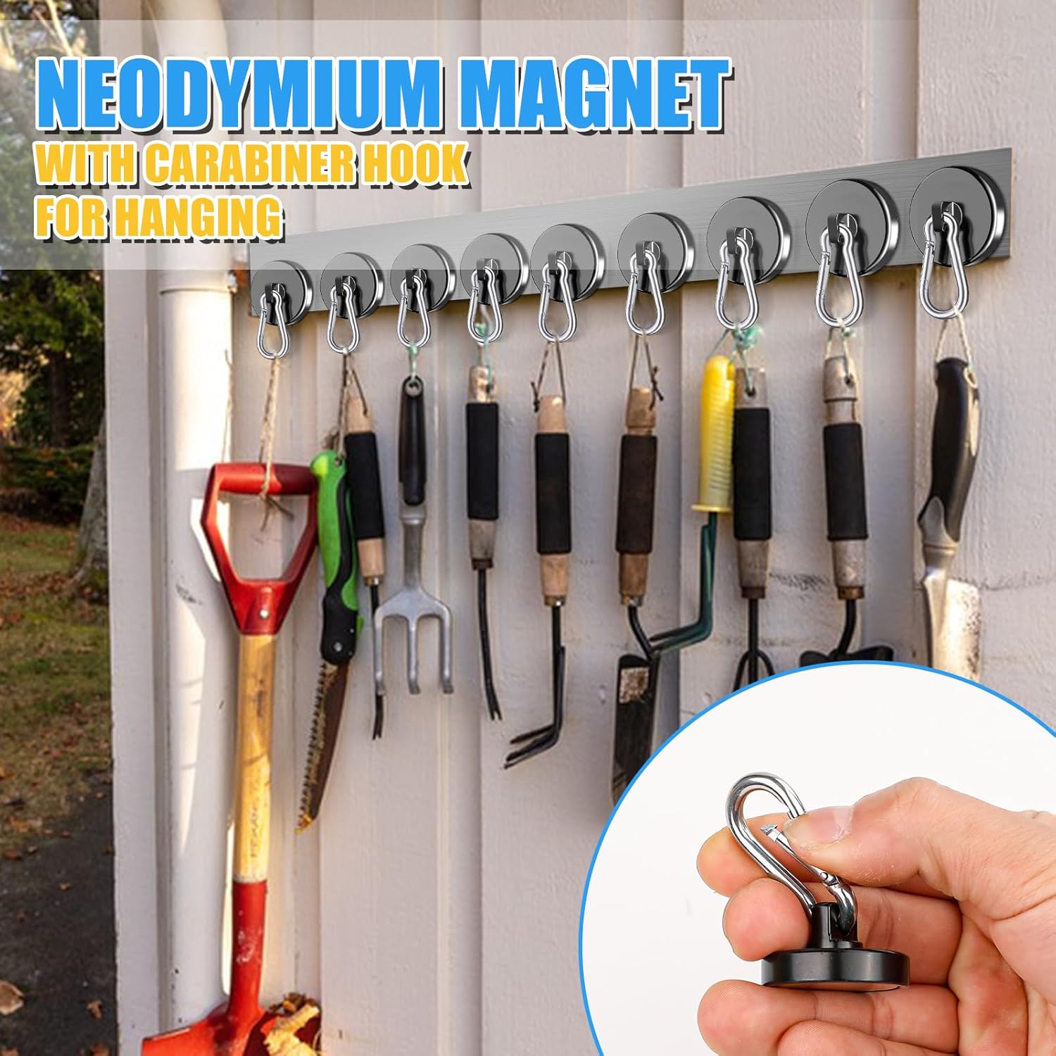 Strong Durable150LBS Magnetic Hooks Set Heavy-duty Magnetic Wall Hangers for Home