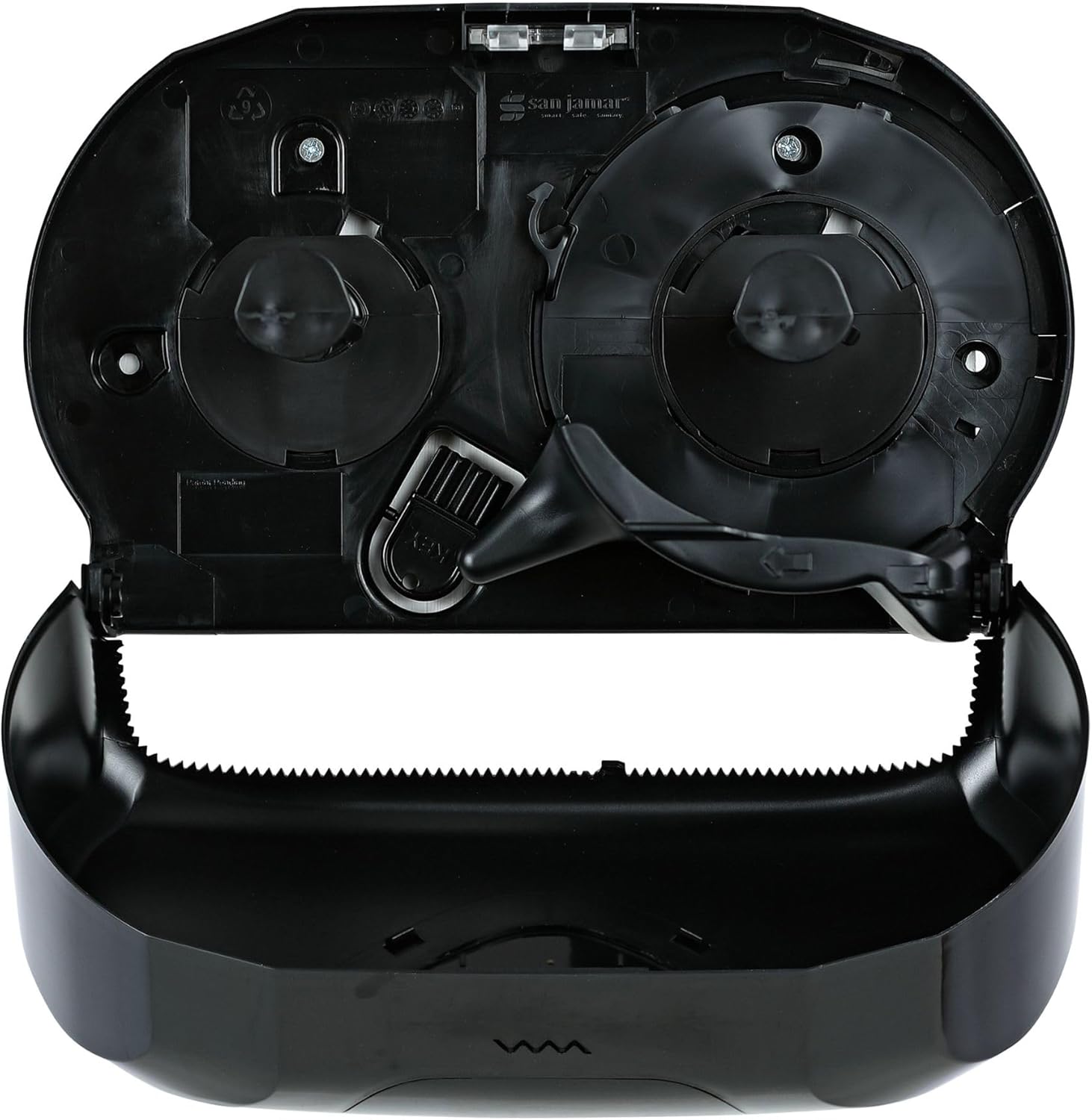 Low-Profile Dual Roll Toilet Paper Dispenser Black