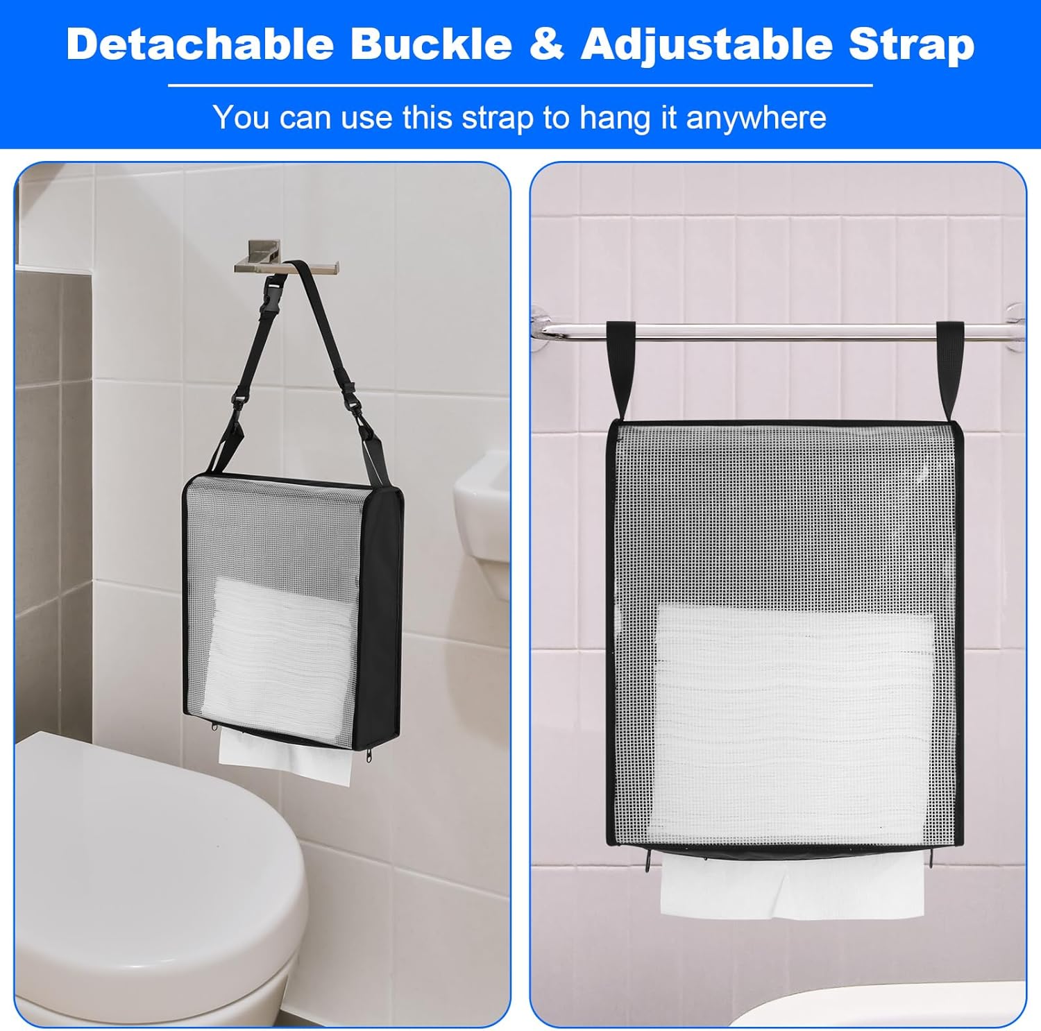 Hanging Camping Paper Towel Holder with Adjustable Strap