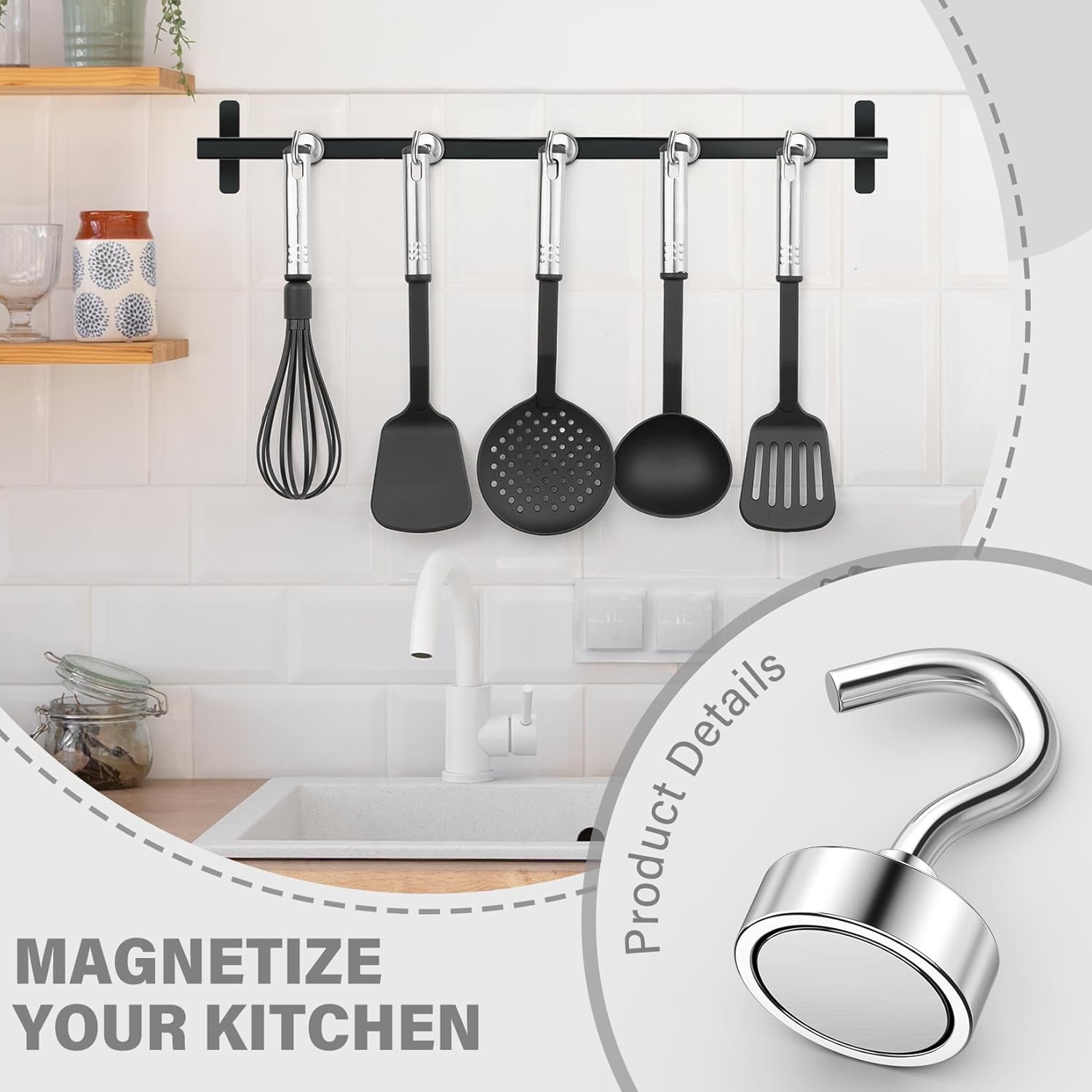 8-Pack 23-Pound Magnetic Hooks