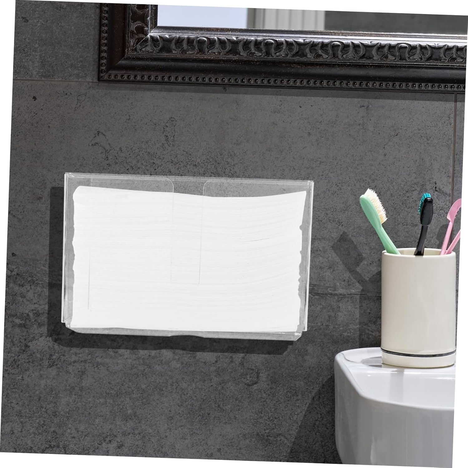 SOLUSTRE Touchless Bathroom Napkin Holder - High Capacity Kitchen Organizer