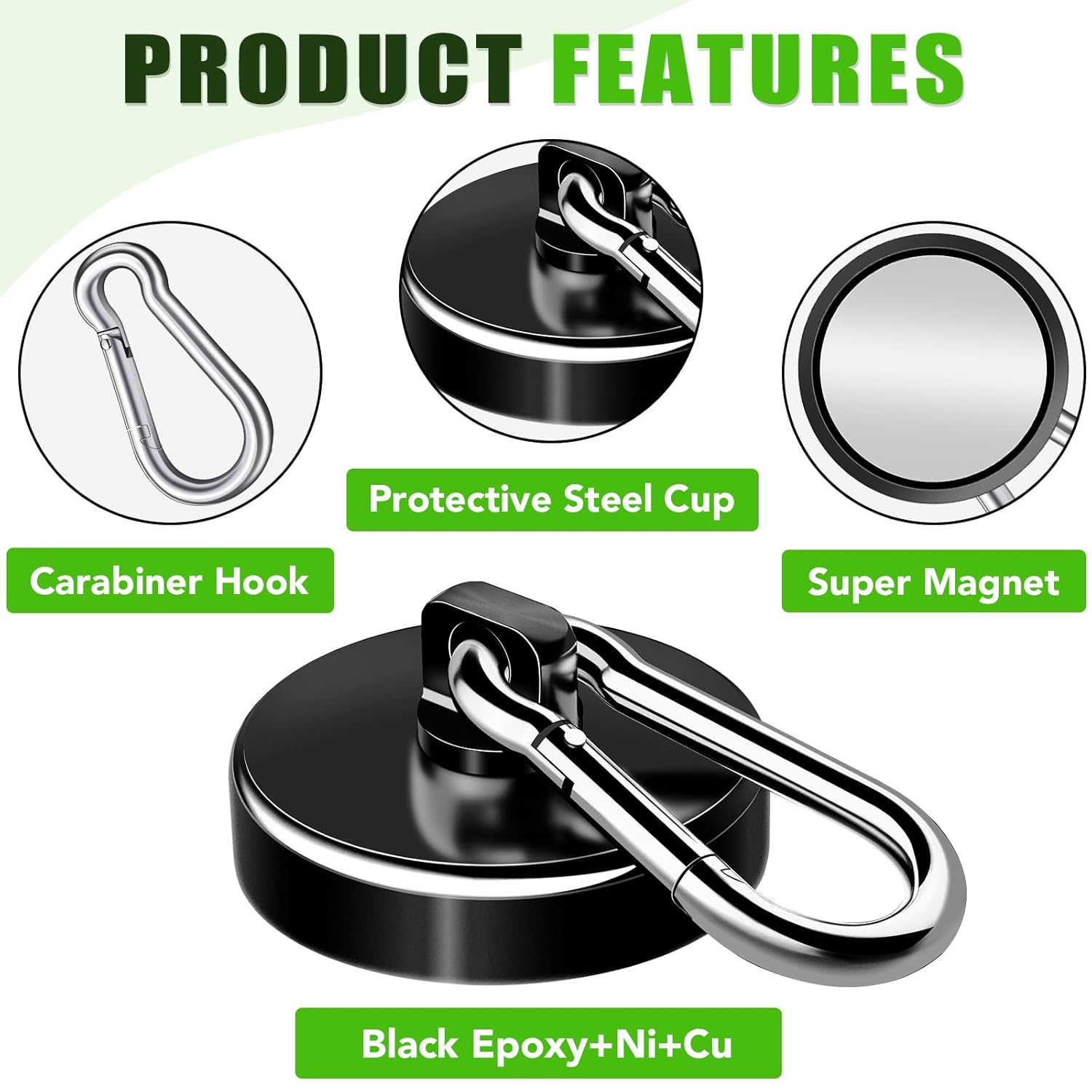 E BAvTE Carabiner Magnetic Hooks 12-Pack 110LBS - Ultimate Storage Solution
