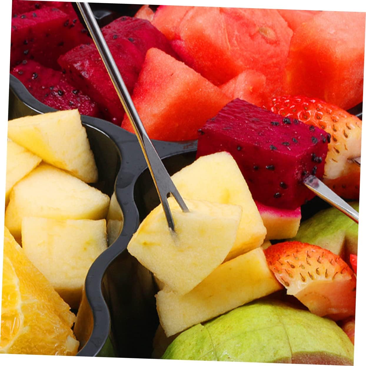 Stainless Steel Cheese Forks with Plastic Handle for Fondue Picnic Camping