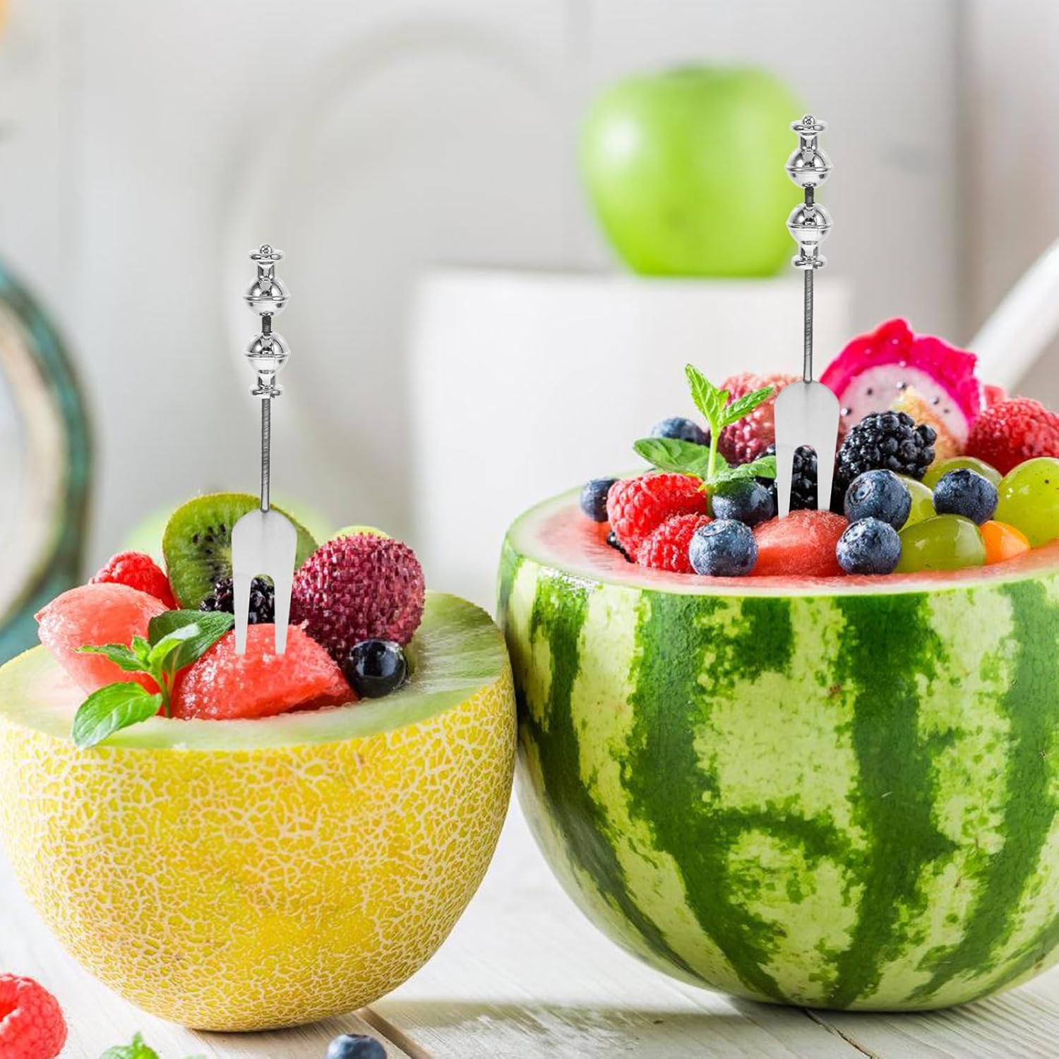 4 Pcs Stainless Steel Fruit Forks PersonalizedsaladFork Reusable Kitchenware