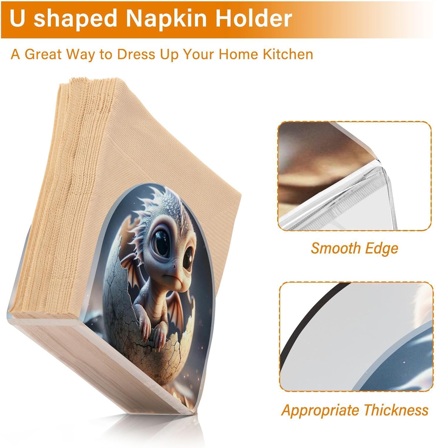 ALAZA Cute Baby Dragon Napkin Holder