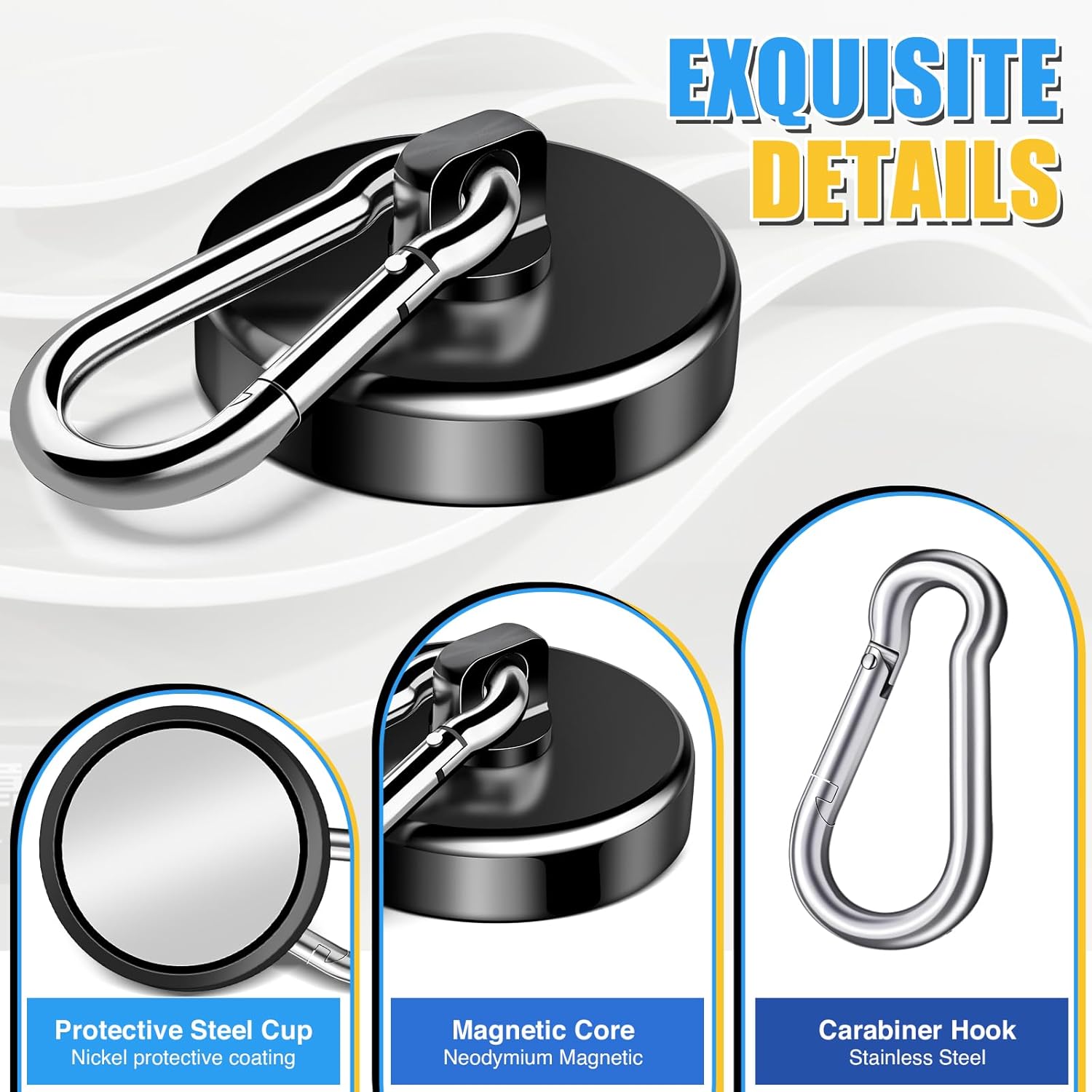 Strong Durable150LBS Magnetic Hooks Set Heavy-duty Magnetic Wall Hangers for Home