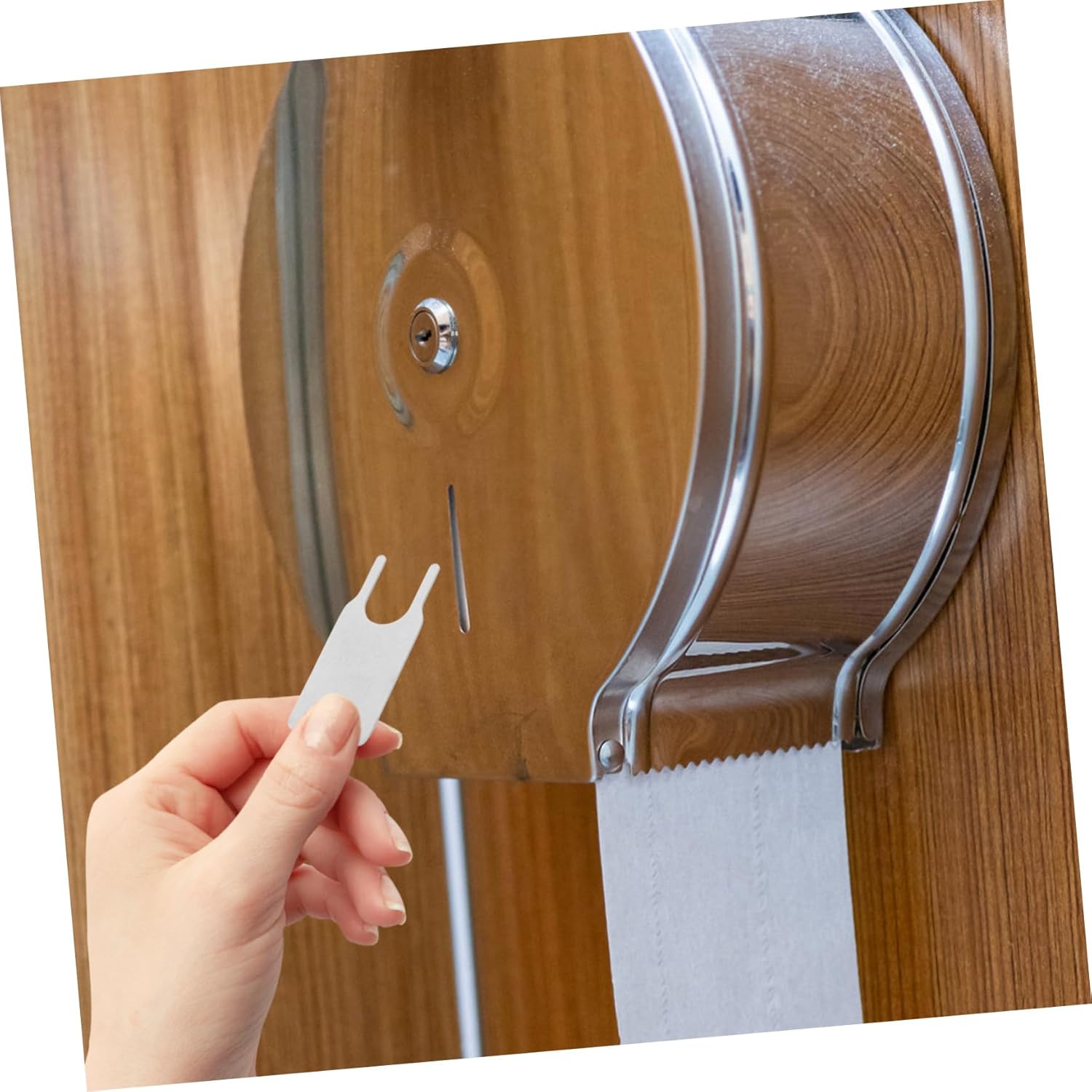 Compact Metal Toilet Paper Dispenser Key with Modern Design