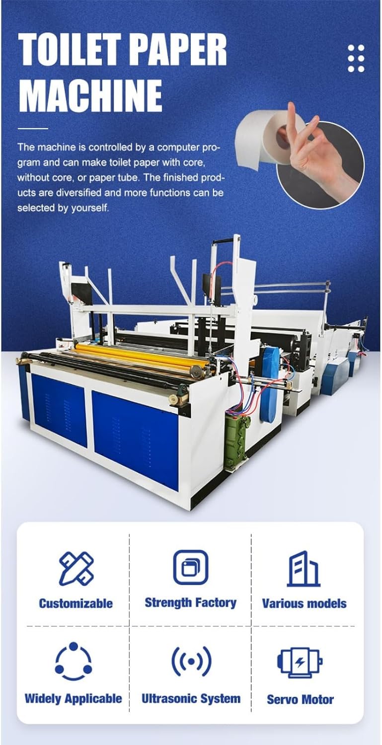 High-Speed Toilet Tissue Rewinding Machine with Custom Options