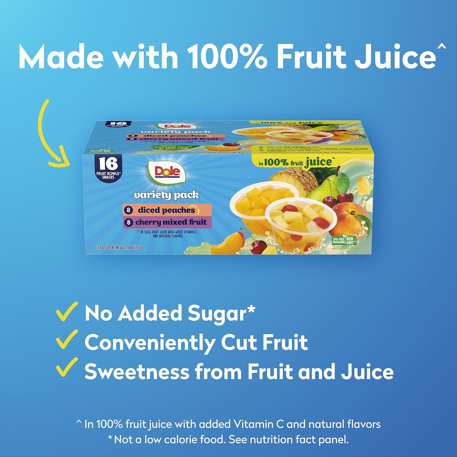 ★Dole Fruit Bowls Variety Pack, 4 Ounce (Pack of 16)
Diced Peaches and Cherry Mixed Fruit
$8.53 [$7.63] when you check out with Subscribe & Save.
Walmart has the smaller 12ct pack for $8.12
CLICK HERE