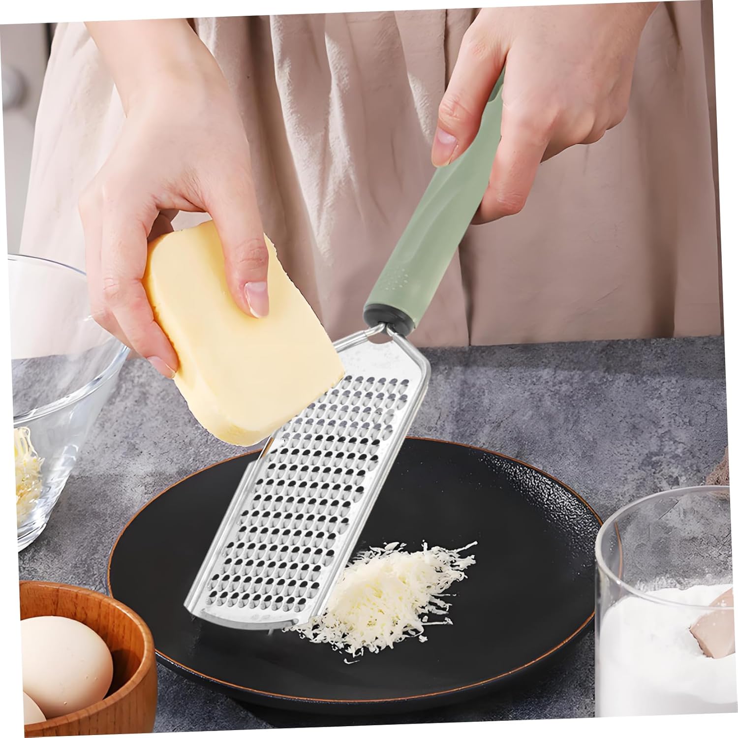 Space-Saving Stainless Steel Grater Set for Cheese and More