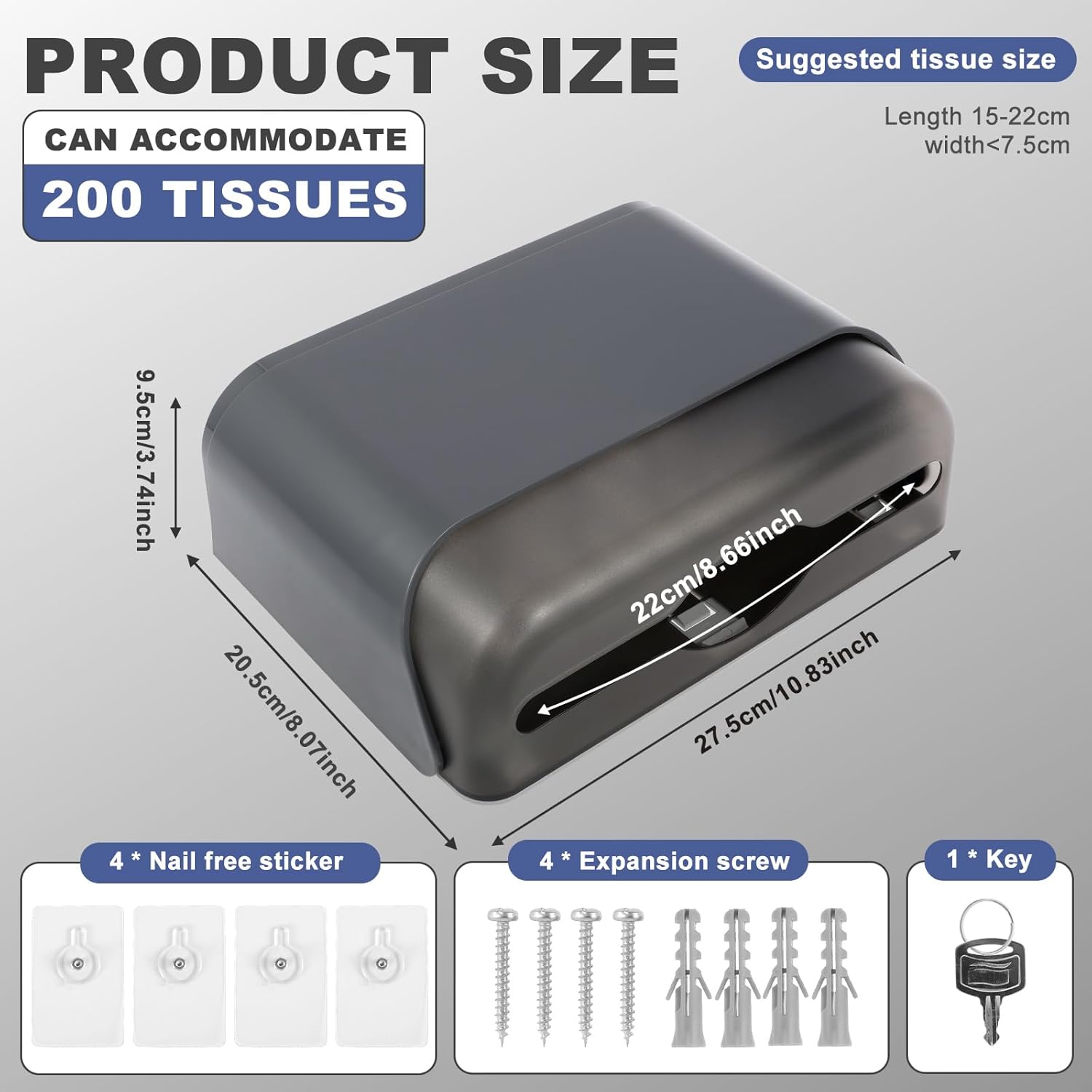 Commercial Paper Towel Dispenser Wall Mount Gray