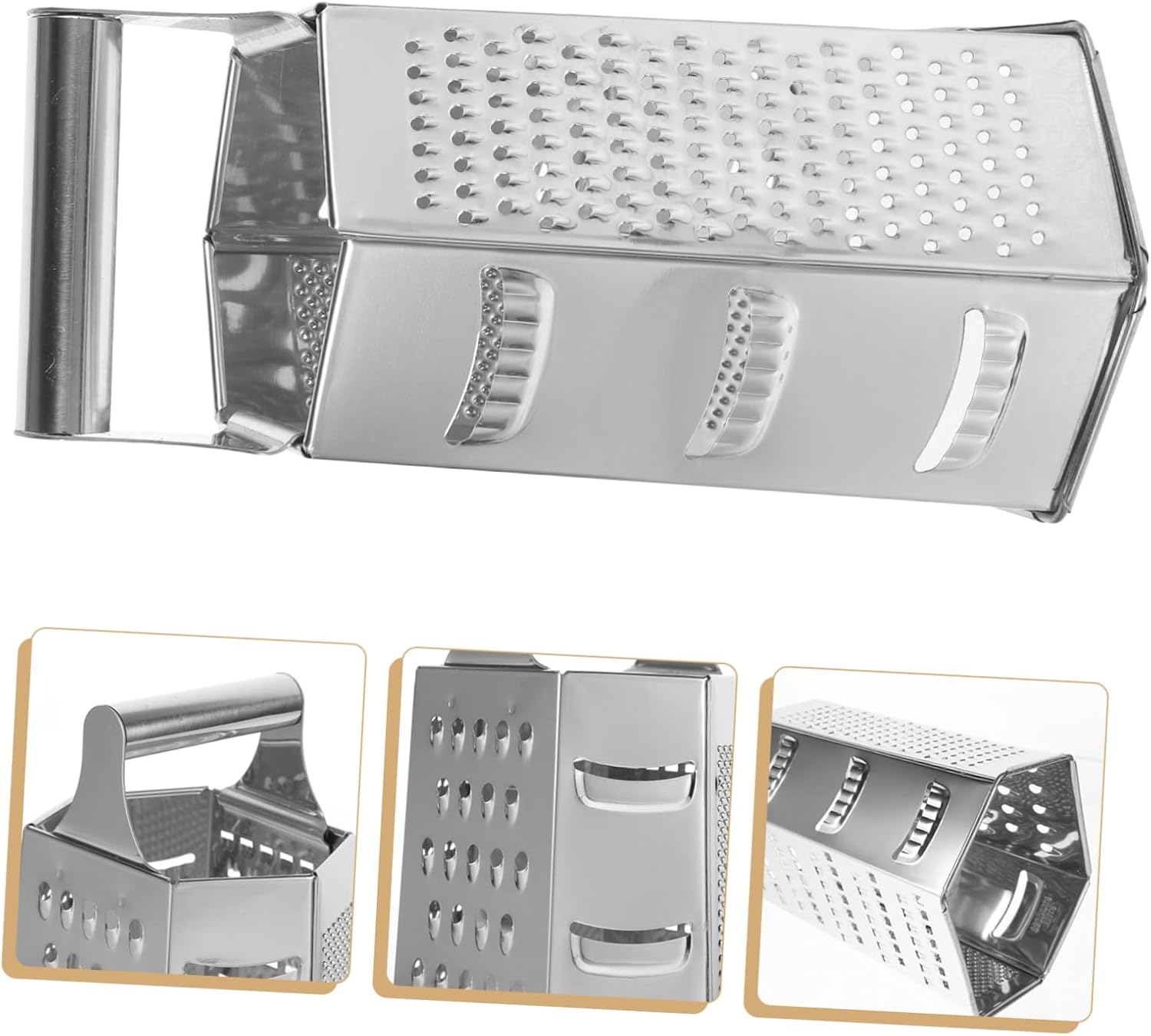 Stainless Steel Grater with 6 Shape Slicing Function Reusable Cooking Tool