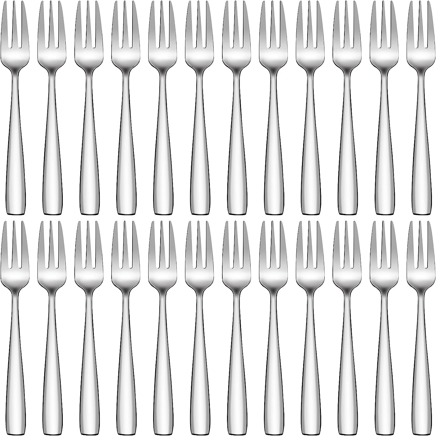 24-Piece Stainless Steel Dessert Forks for Elegance and Comfort