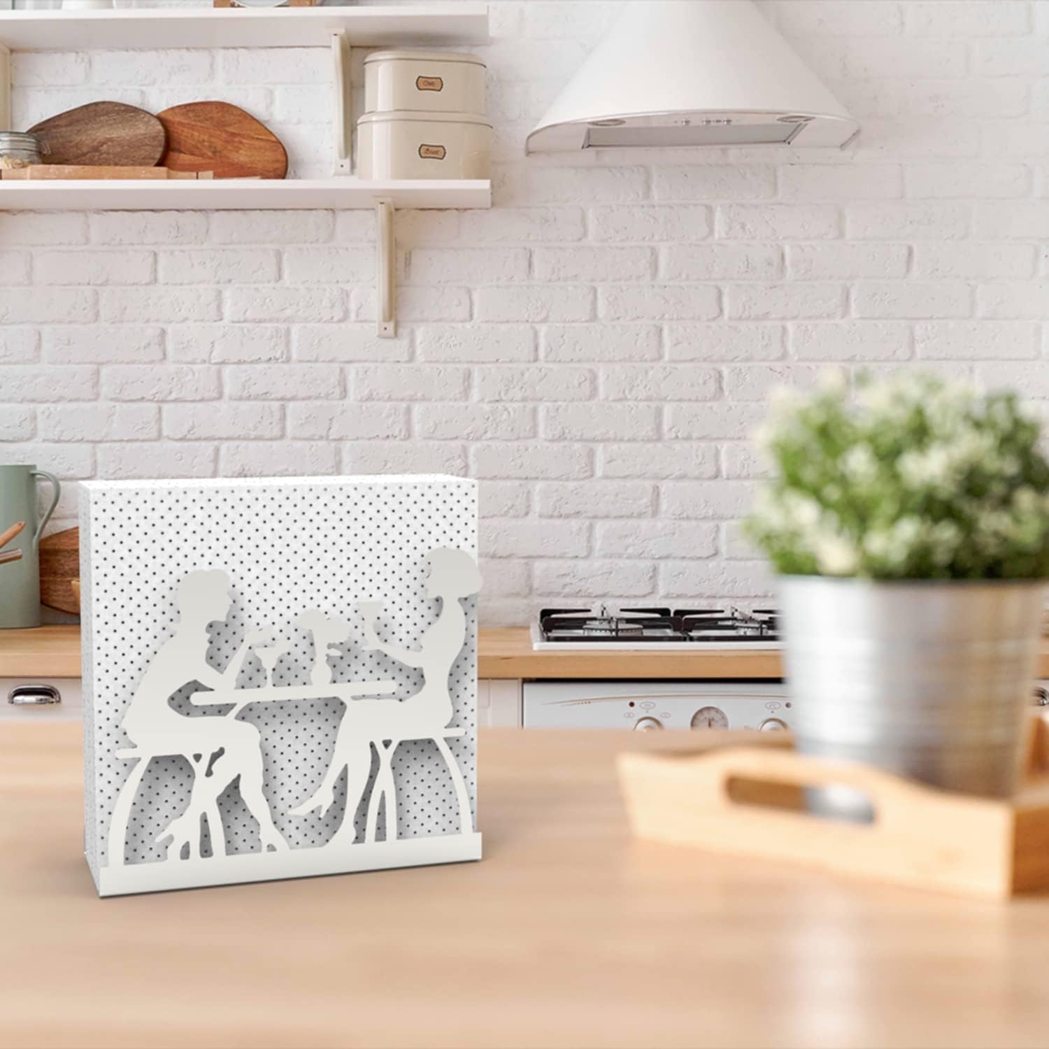 Solid Metal Napkin Holder Silver