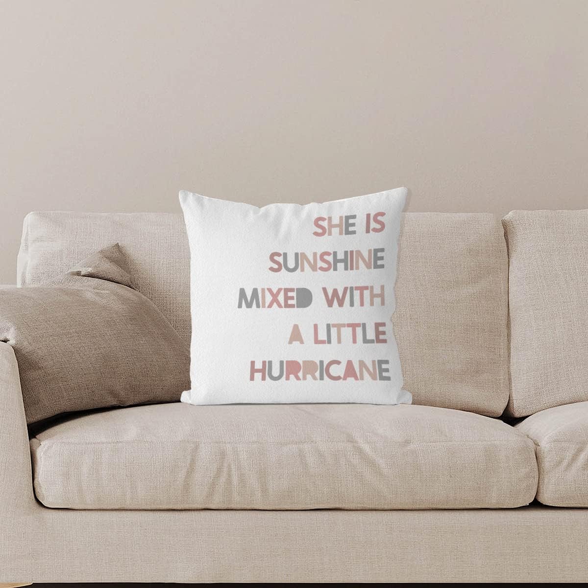 Hello Beautiful Pillow Cover 18x18 Pink