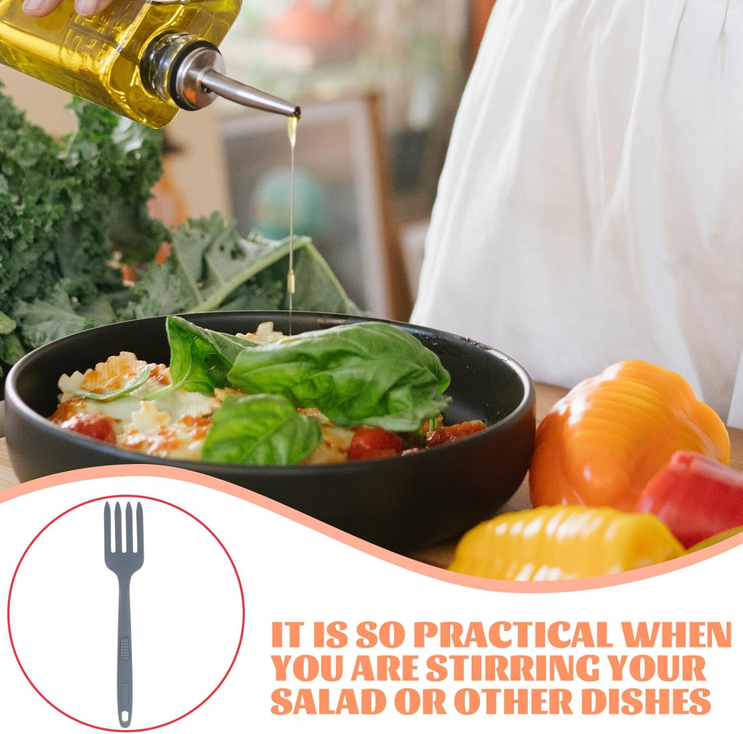 FRCOLOR Dark Blue Silicone Flexible Forks