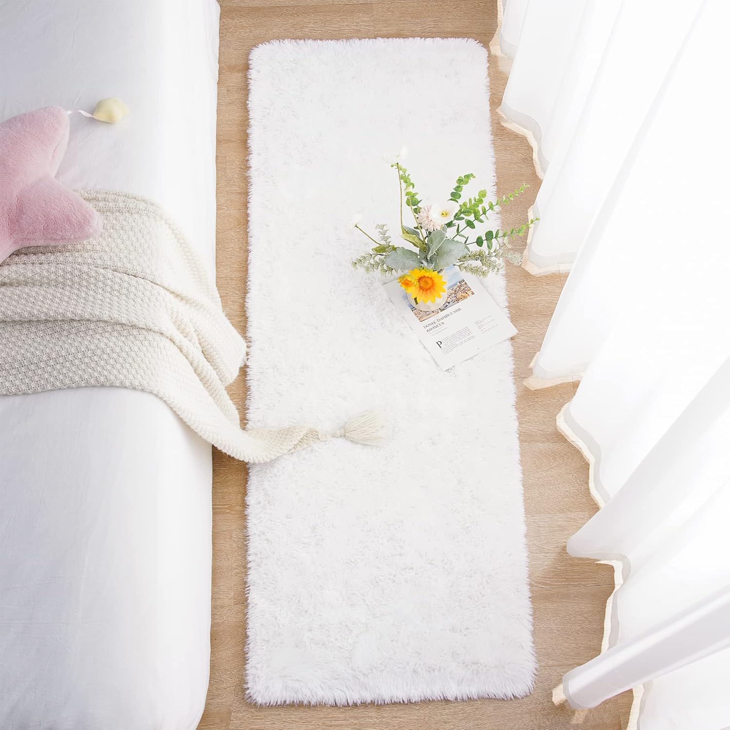 Chicrug Soft Plush Runner Rug 2x6 Feet Cream
