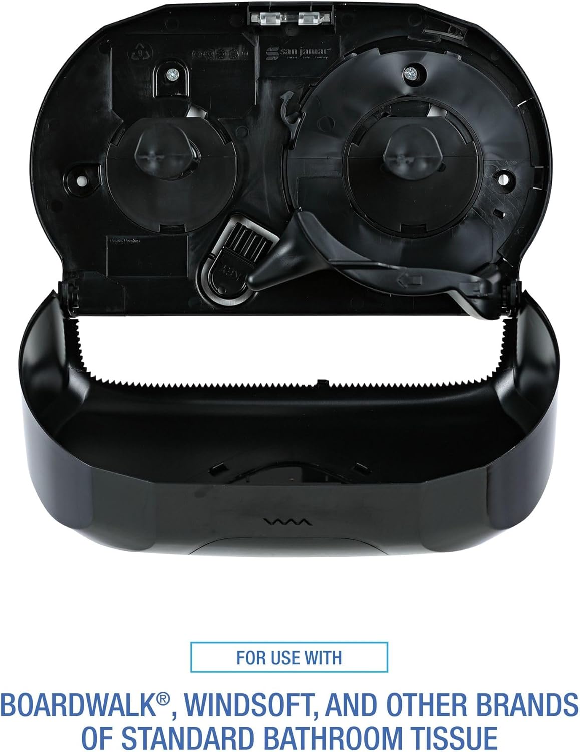 Low-Profile Dual Roll Toilet Paper Dispenser Black