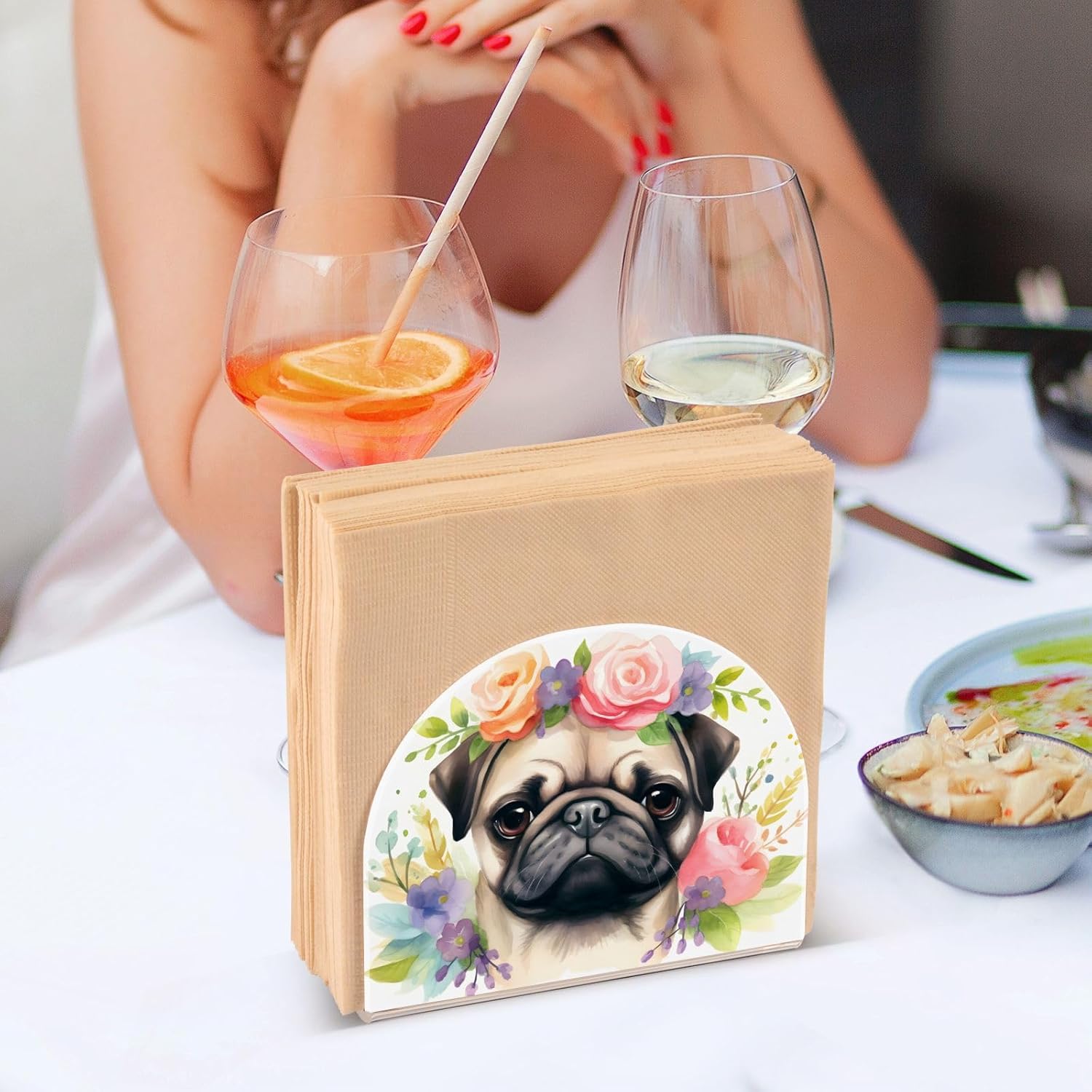Cozy Pug Napkin Holder