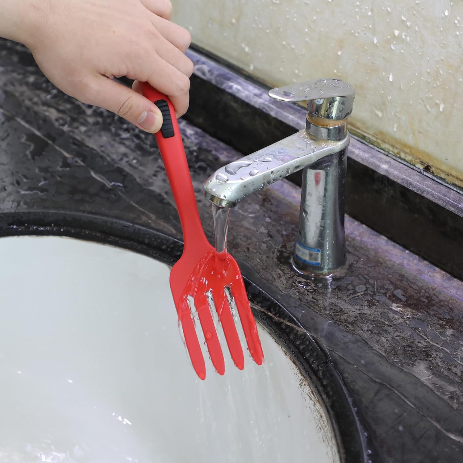 Xihircd 2-Piece Silicone Cooking Forks Heat-Resistant Nonstick Multifunctional Kitchen Tools