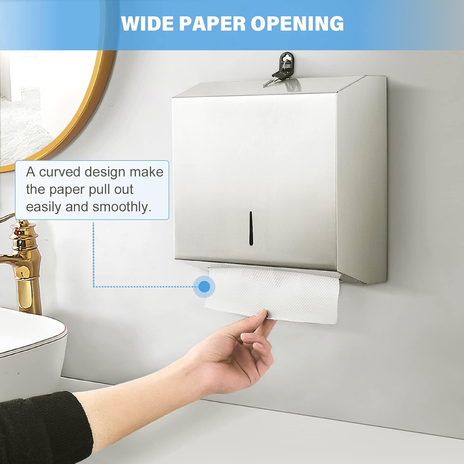 Premium Gorlary Wall-Mounted Dispenser for Papers Napkins Commercial Use