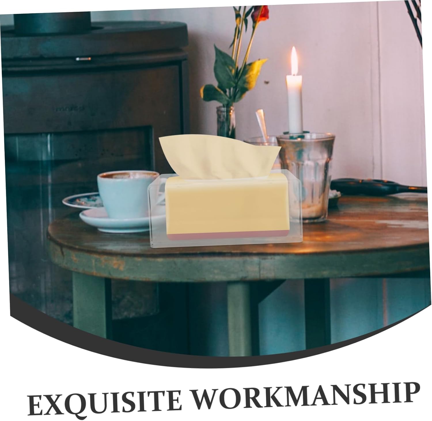 Acrylic Tissue Box Holder Unique Design for Home Kitchen