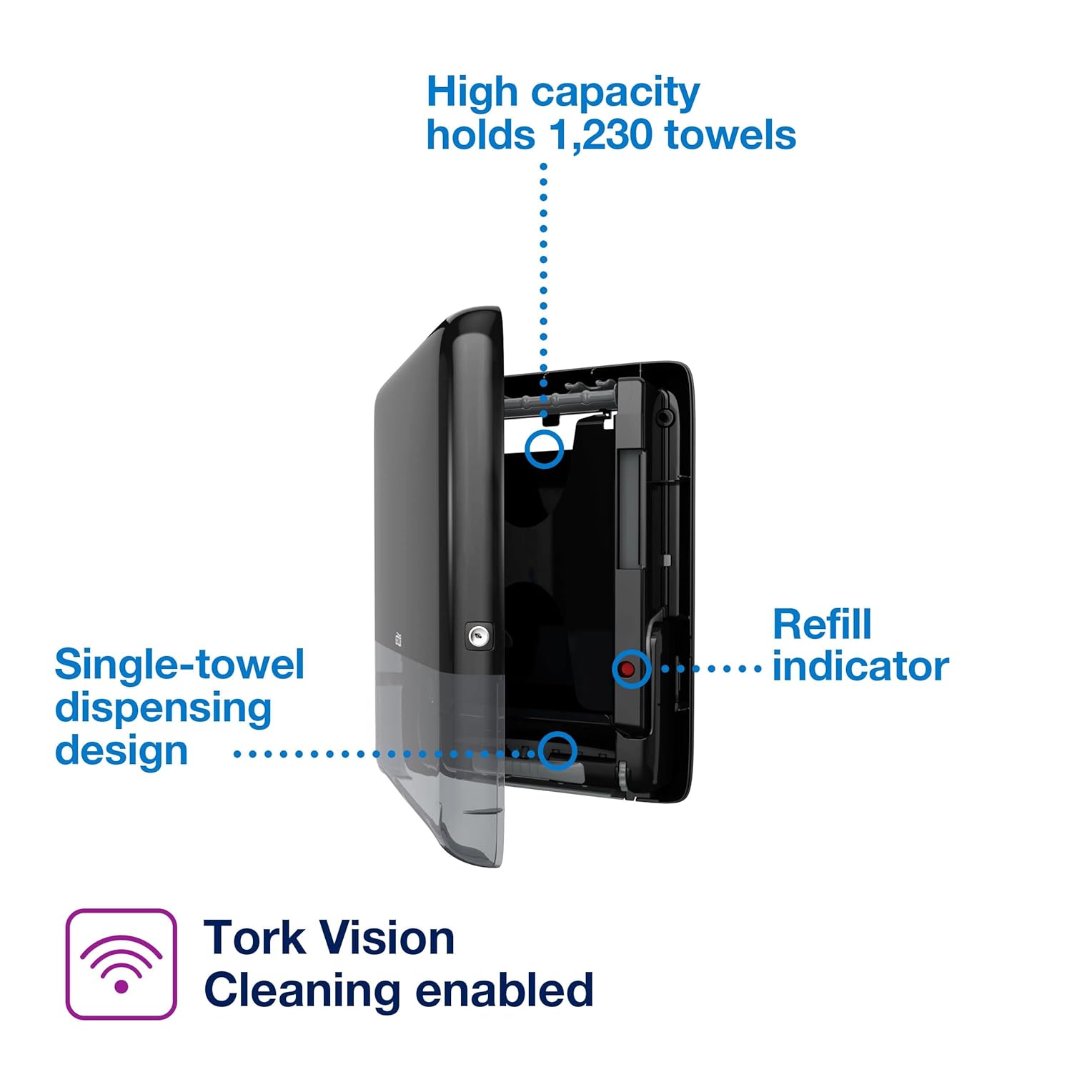 Tork PeakServe Hand Towel Dispenser Black H5