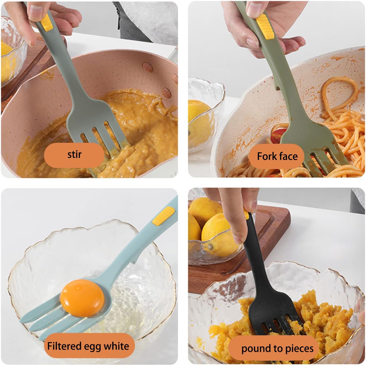 Flexible Silicone Salad Forks Set of 4 Red
