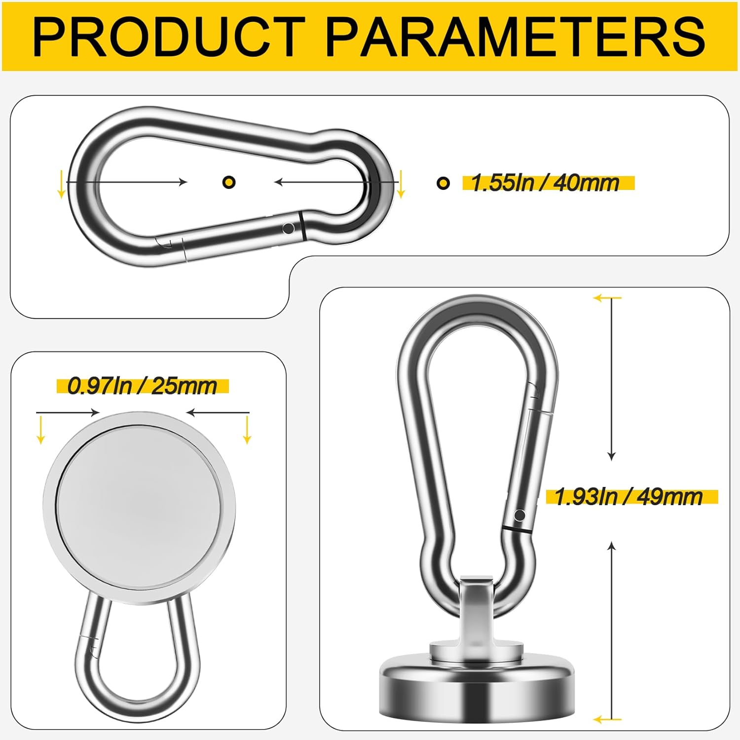 Grtard12PK 50LBS Strong Magnetic Hooks